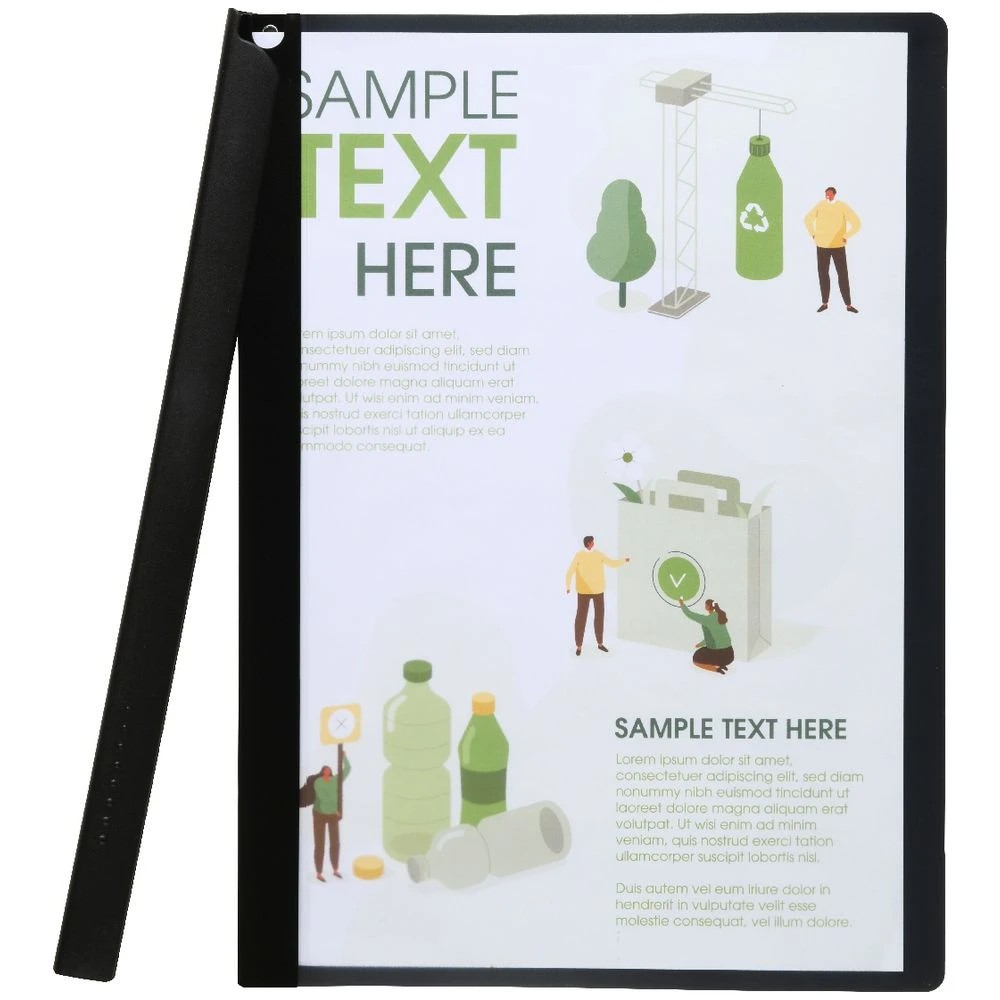 3 J.Burrows A4 Clamp Files 5 Pack Black, 3 of 4