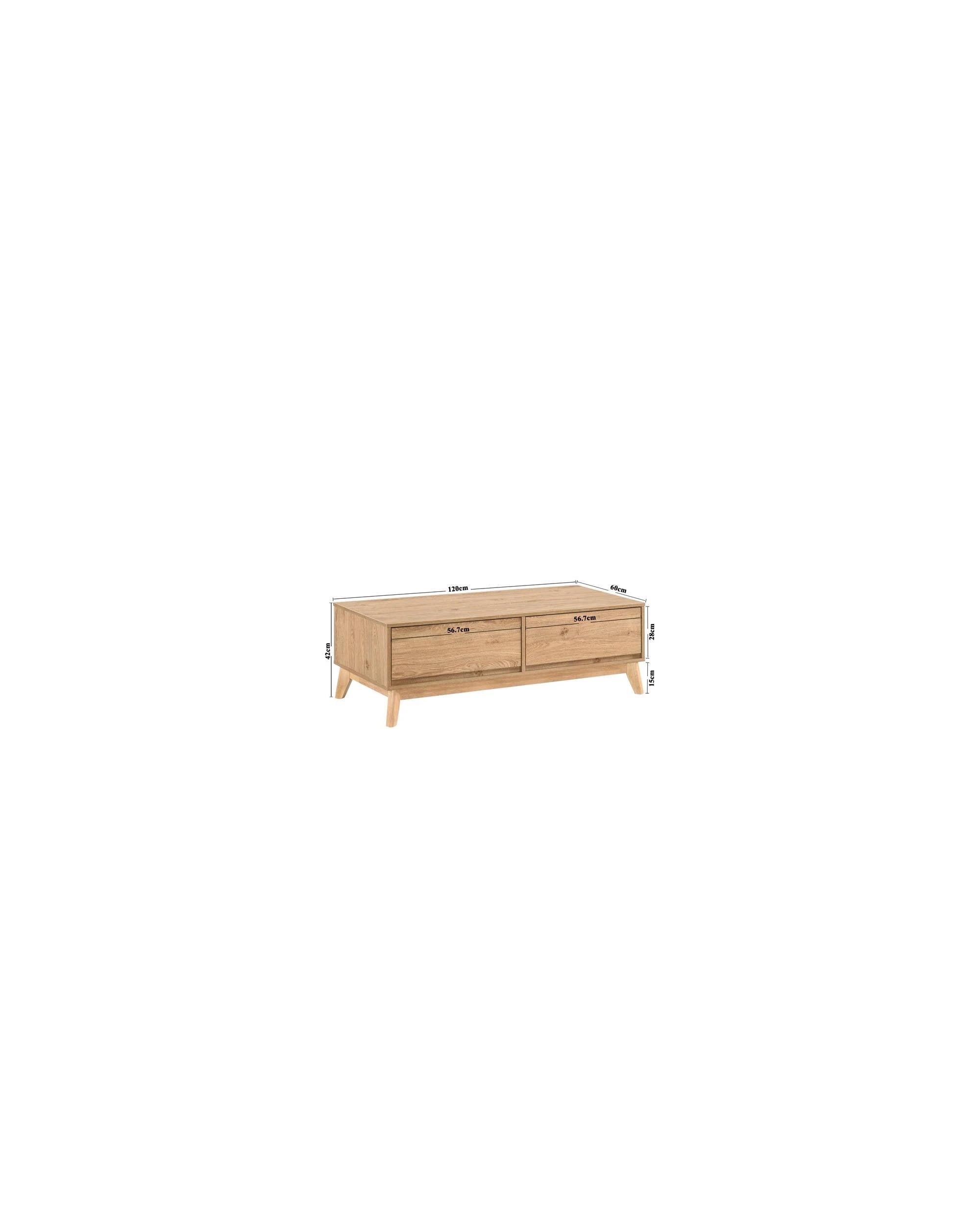 7 Kodu Coffee Table 2 Drawers - Natural, 7 of 7
