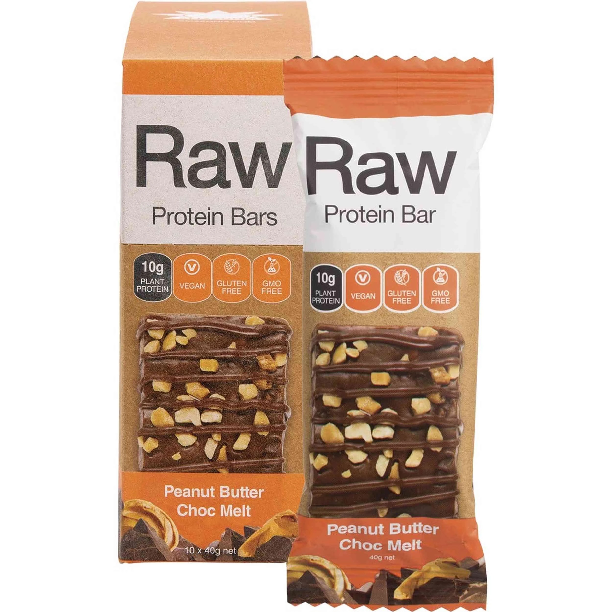 2 Amazonia Raw Protein Bar Peanut Butter Choc Melt 10x40g, 2 of 5