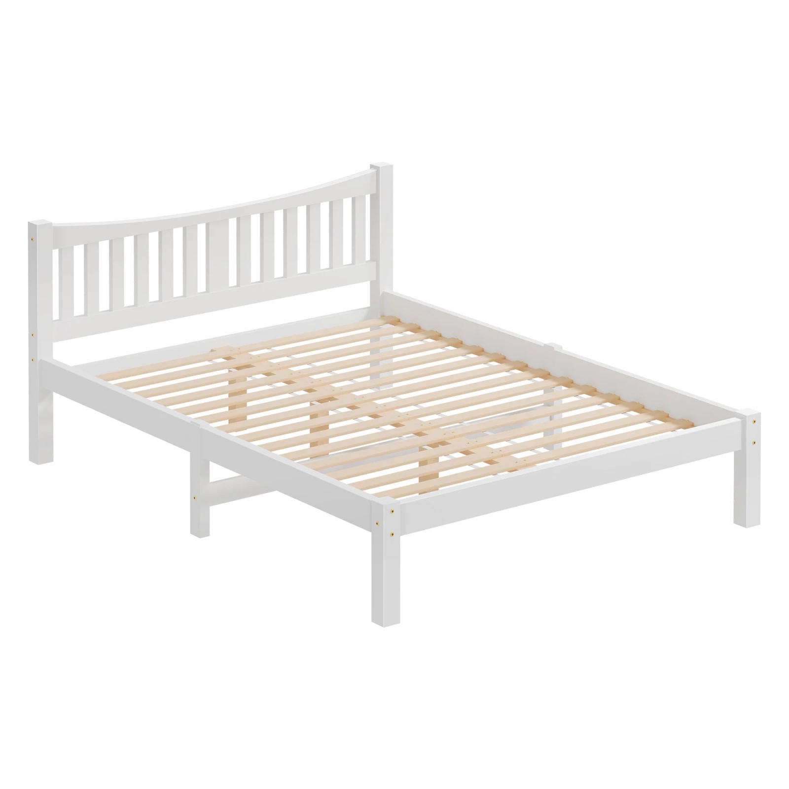 10 Alfordson Bed Frame Wooden Queen Size Solid Pine Timber Base Cambrie - White, 10 of 10