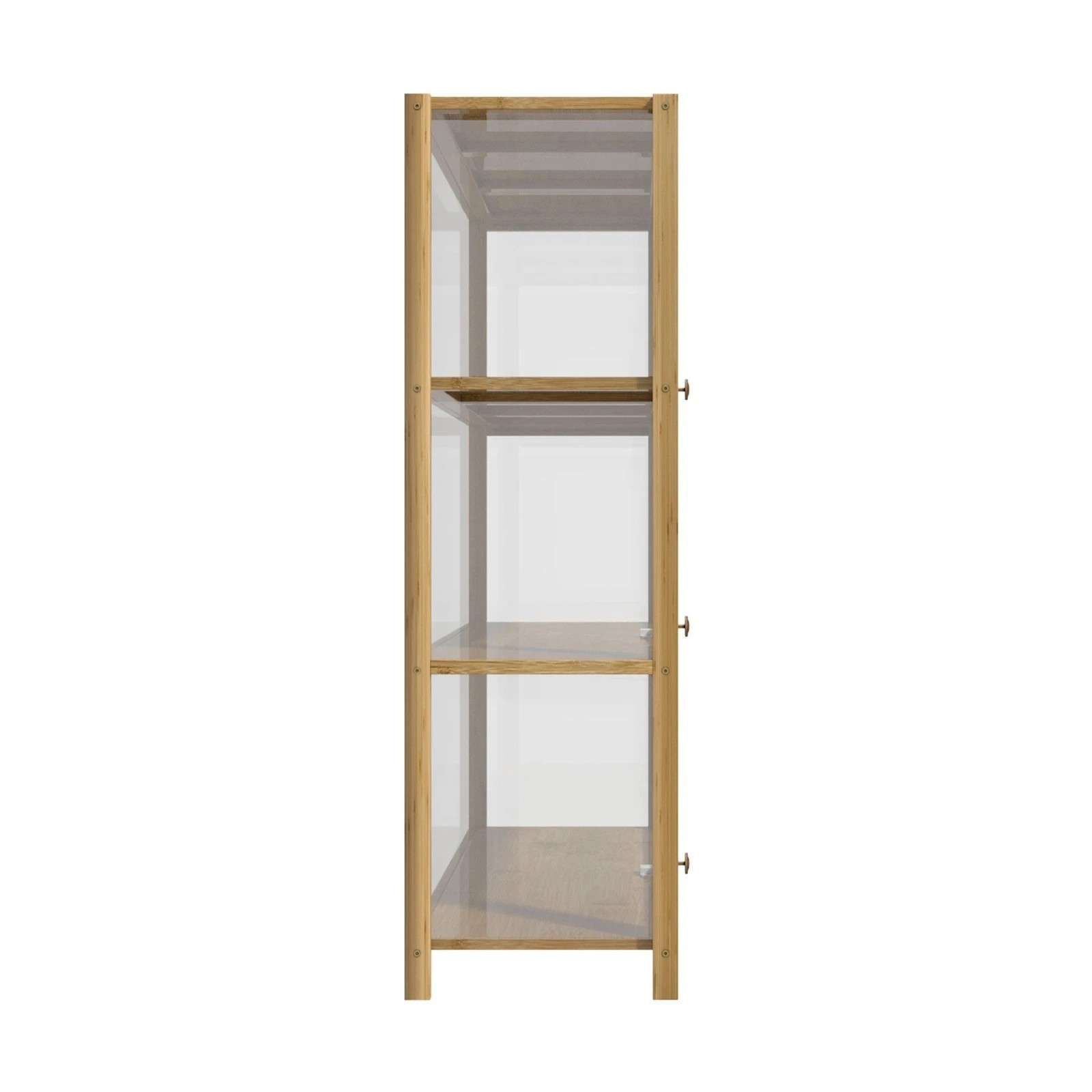 6 Oikiture Display Cabinet Storage 3-tier Shelves Clear Bookcase Stand Rack
 - Natural, 6 of 9