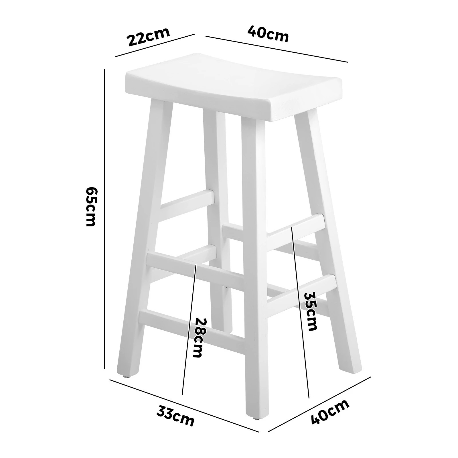 2 Oikiture 4x Bar Stools - White, 2 of 9