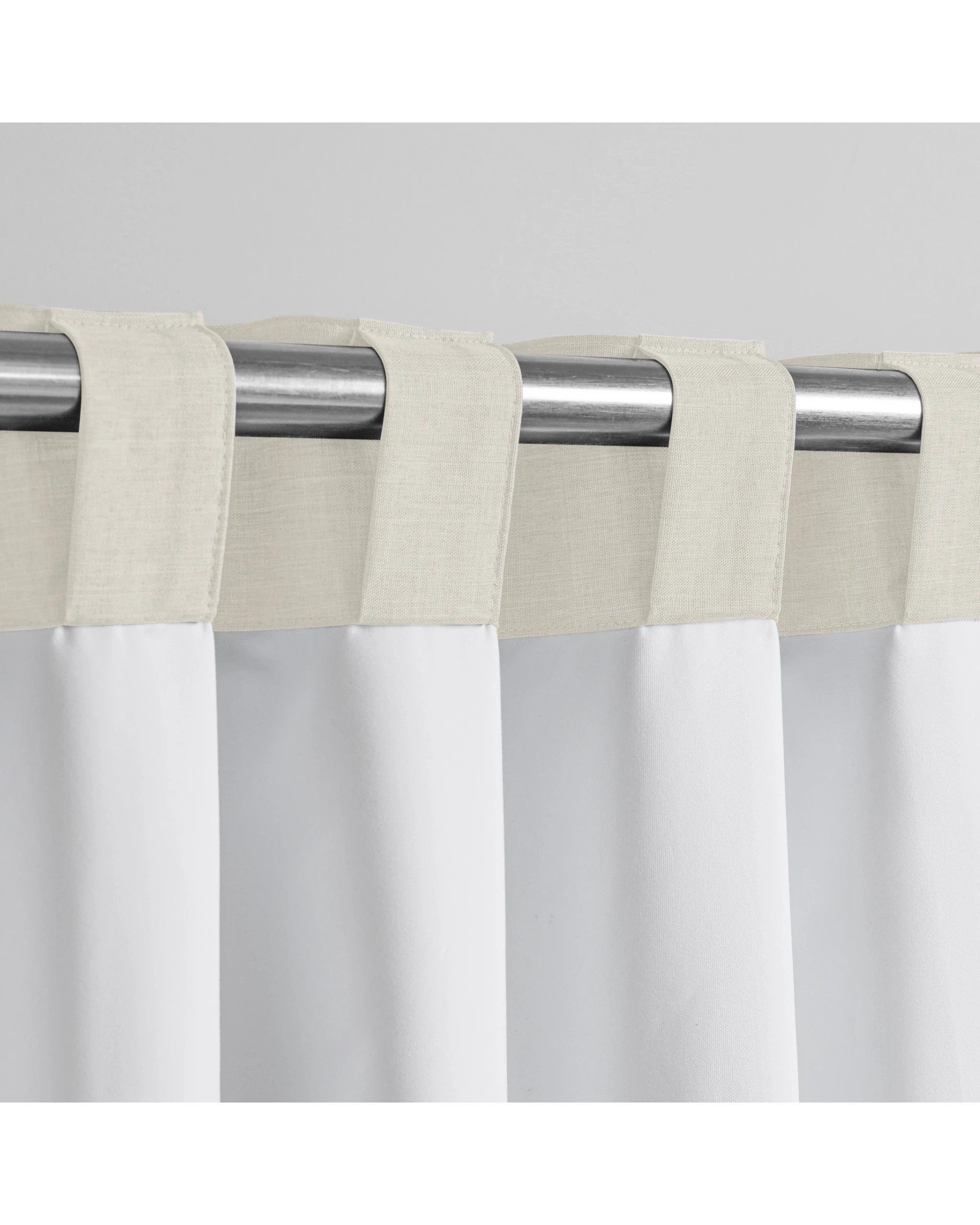 3 Sherwood Faux Linen 100% Blockout Concealed Tab Top Curtain Pair 225x223cm - Oat, 3 of 6