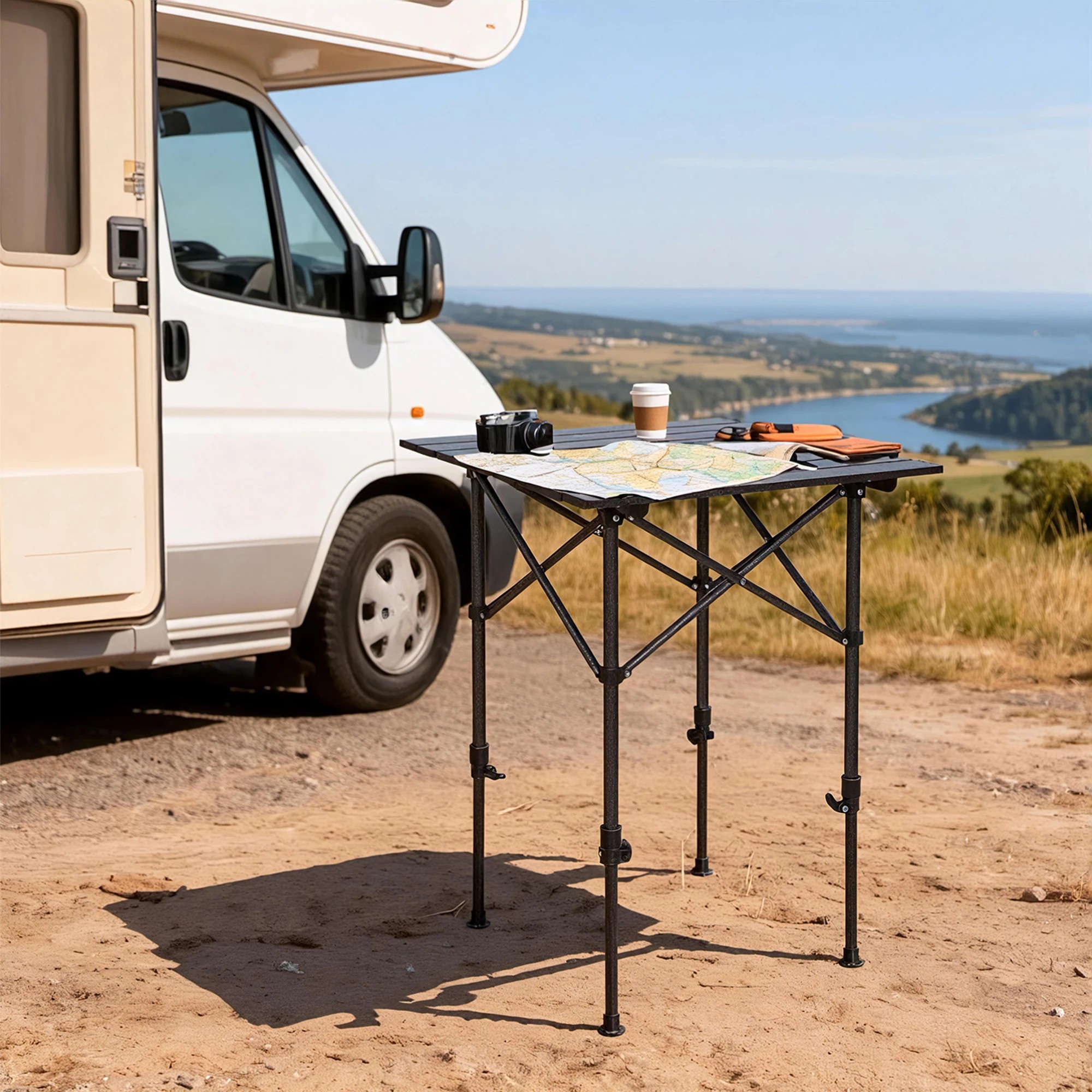 7 Levede Camping Table Folding Aluminum Portable Picnic Foldable BBQ Desk 52cm, 7 of 9