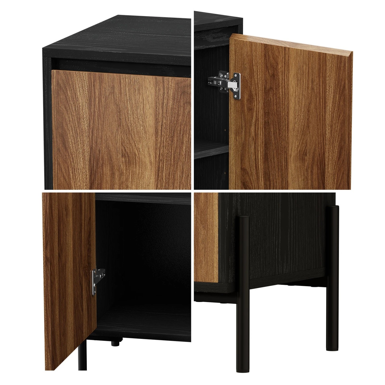 5 Oikiture 2x Buffet Sideboard 2 Doors - Natural, 5 of 9