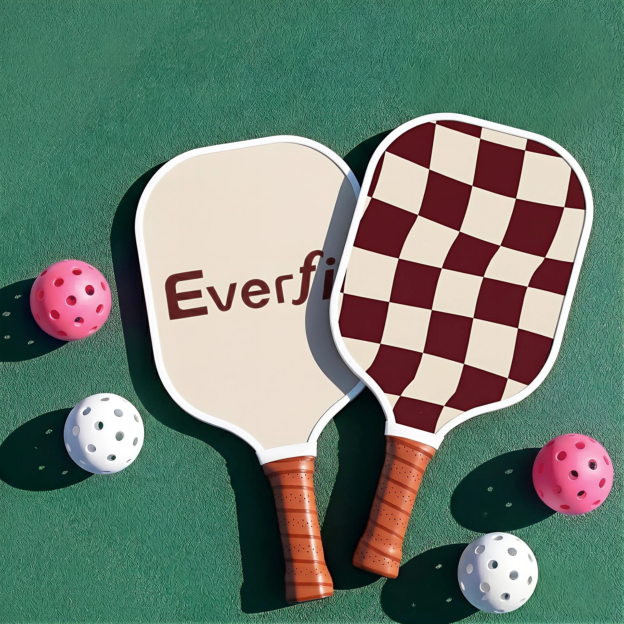 7 Everfit Pickleball Paddle Set Fibreglass Racquet Honeycomb Core With Bag - Burgundy, 7 of 7
