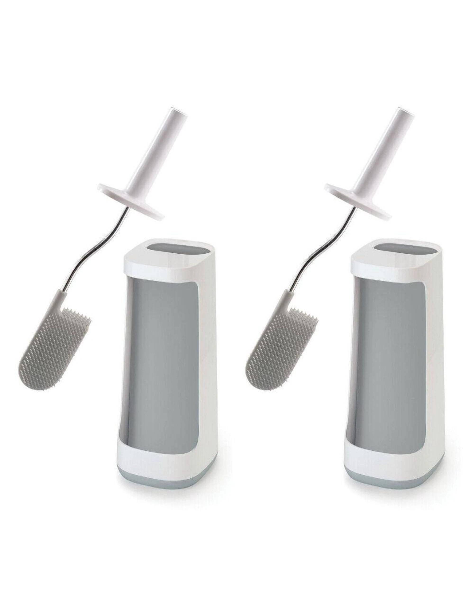 1 Joseph Joseph Flex Plus Toilet Brush With Storage Caddy Grey  White Set of 2 - Grey, 1 of 3