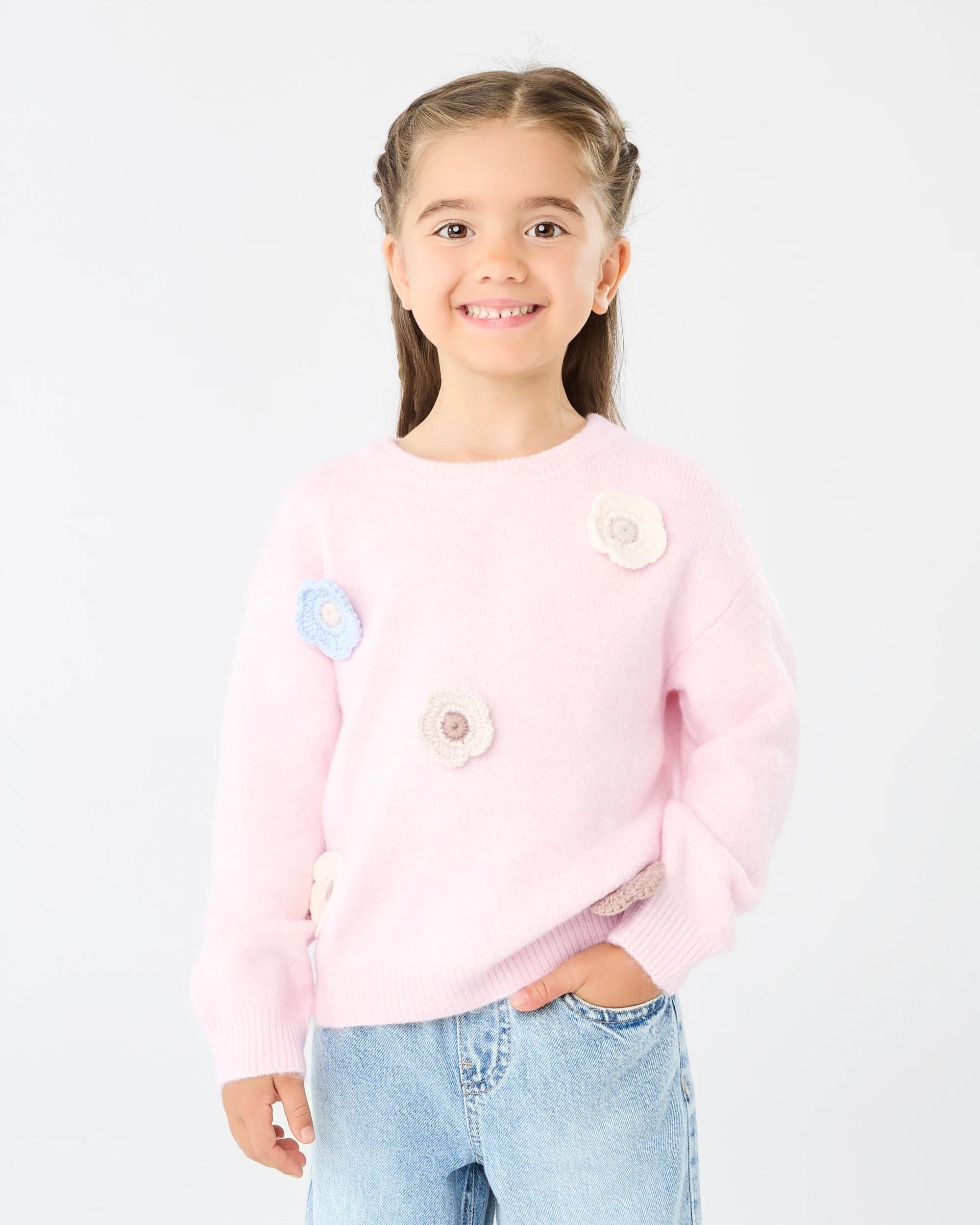 1 Embellished Jumper Pnk Floral, 1 of 7