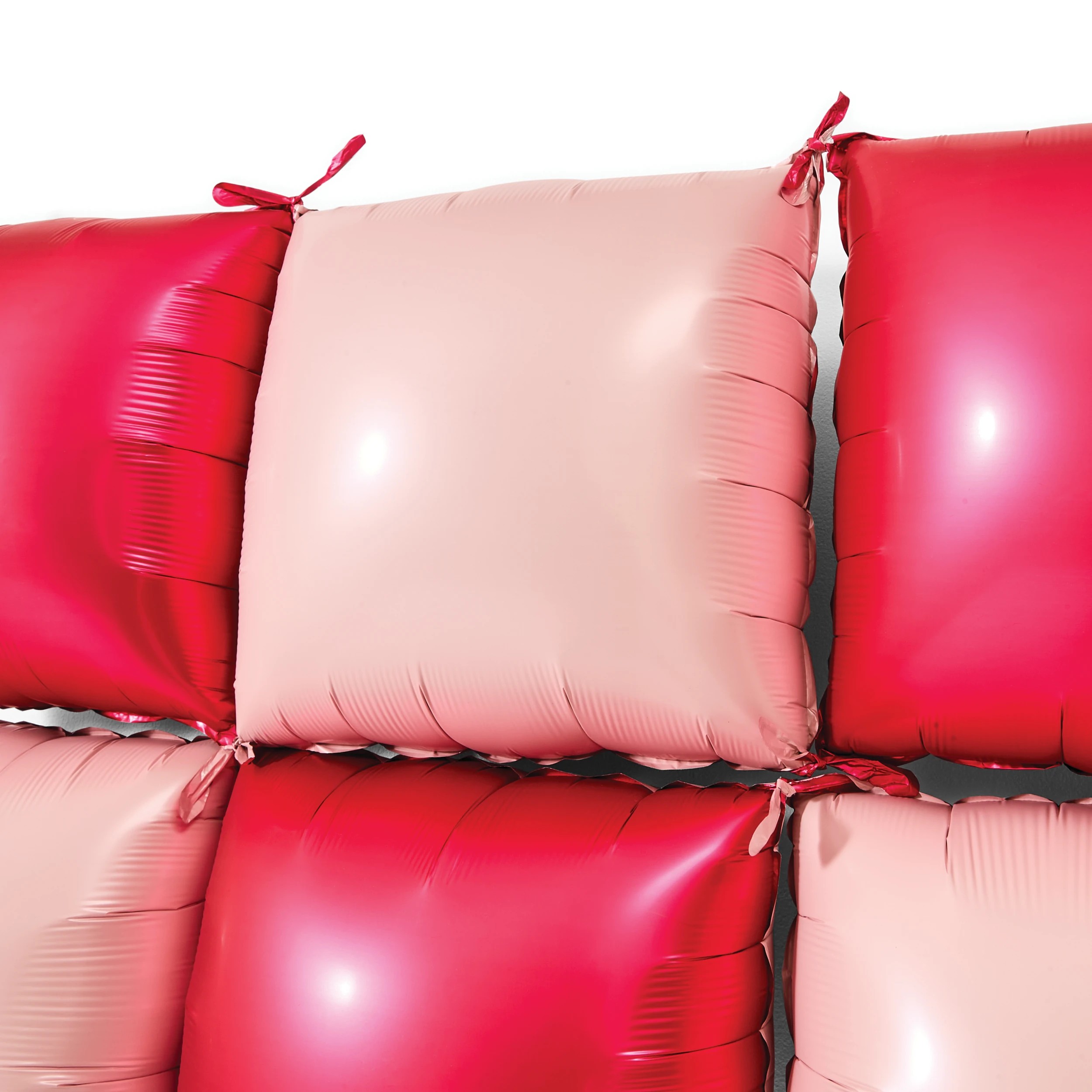 3 36 Pack Pink and Red Check Foil Balloon Backdrop, 3 of 5