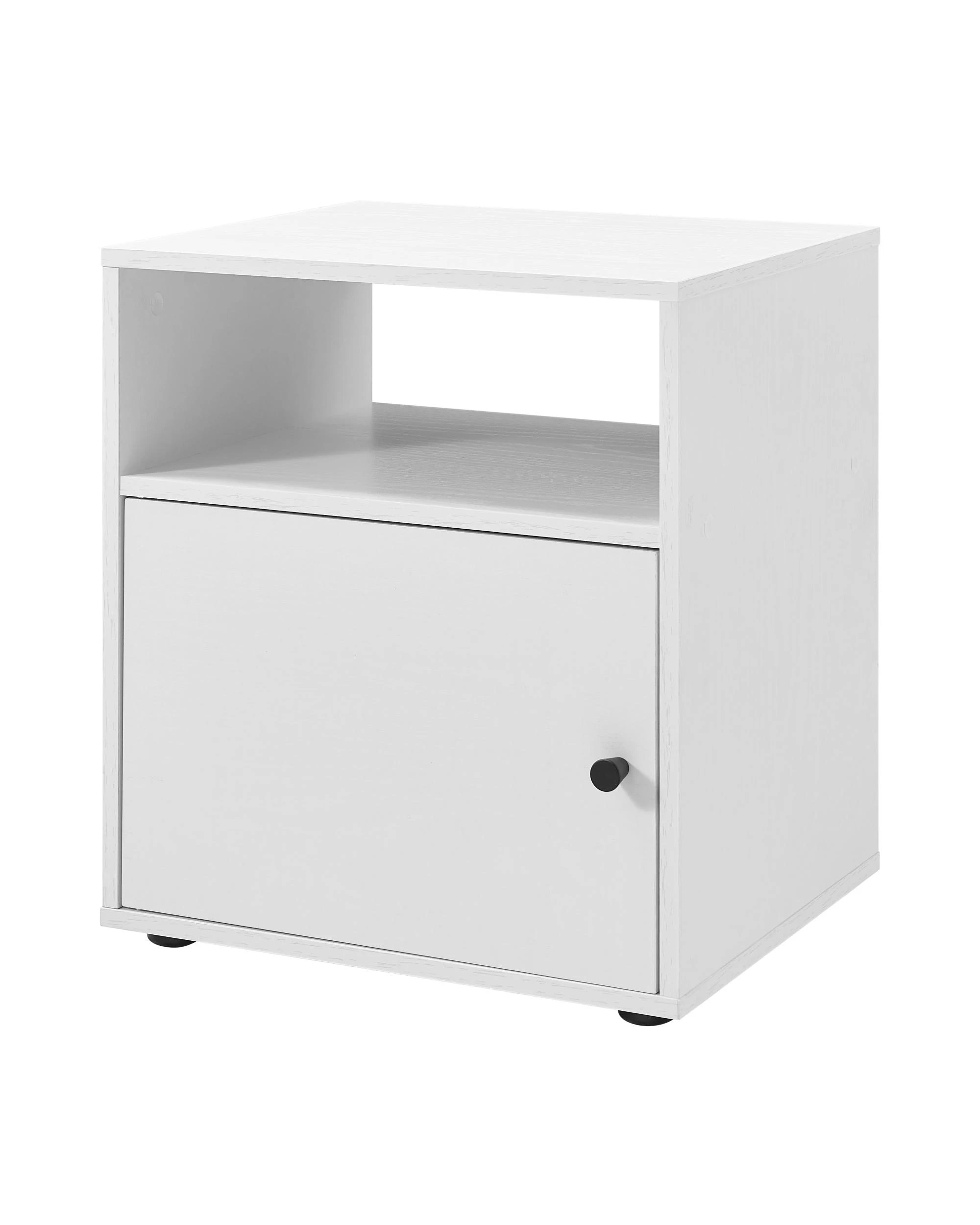 1 Kodu Bedside Unit Side Table 1 Door - White, 1 of 7