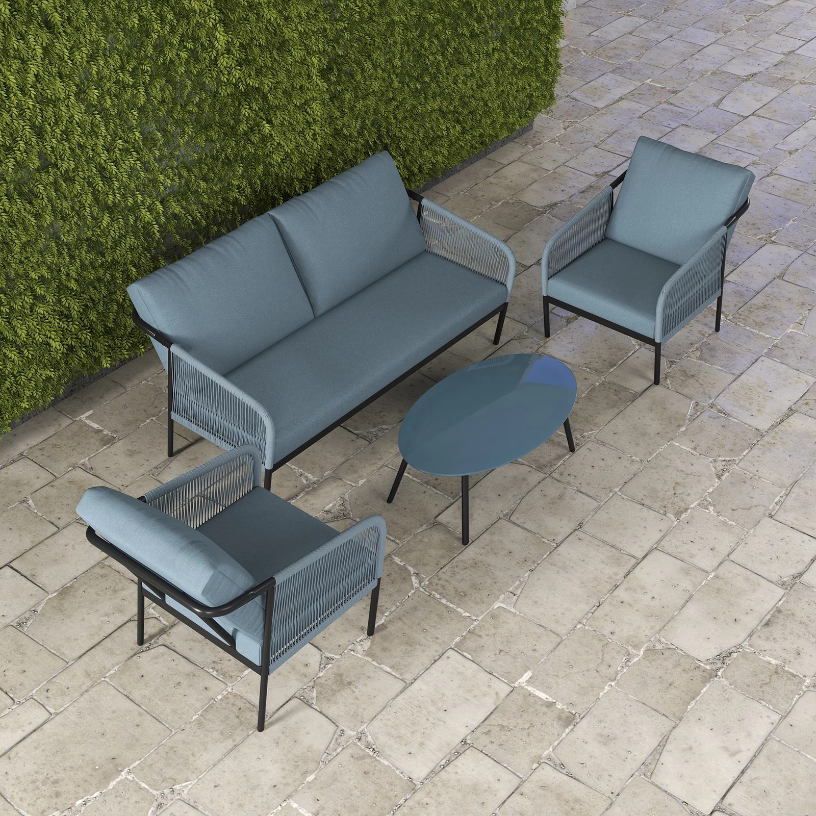 1 Arcadia Furniture 4 Piece Tivoli Ensemble Set Stylish Comfortable Durable Black - Black, 1 of 10