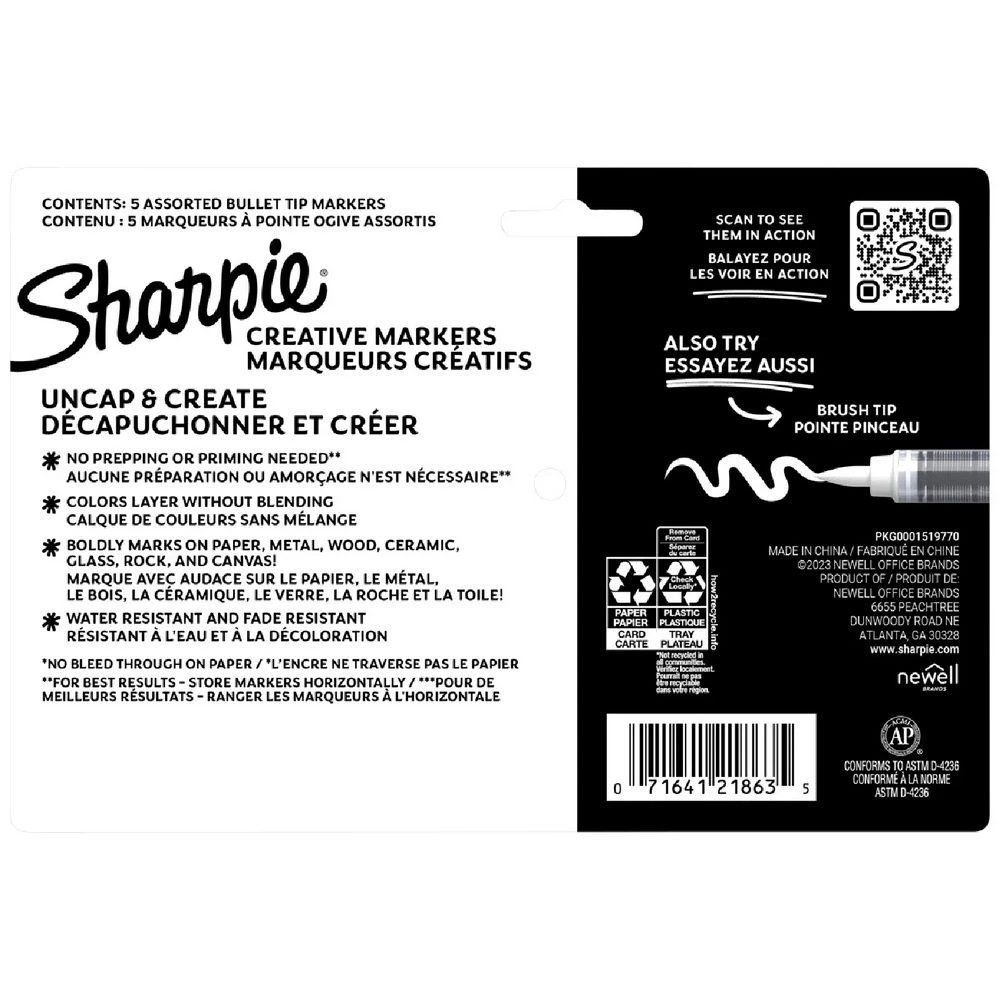 4 Sharpie Creative Acrylic Bullet Markers 5 Pack, 4 of 10