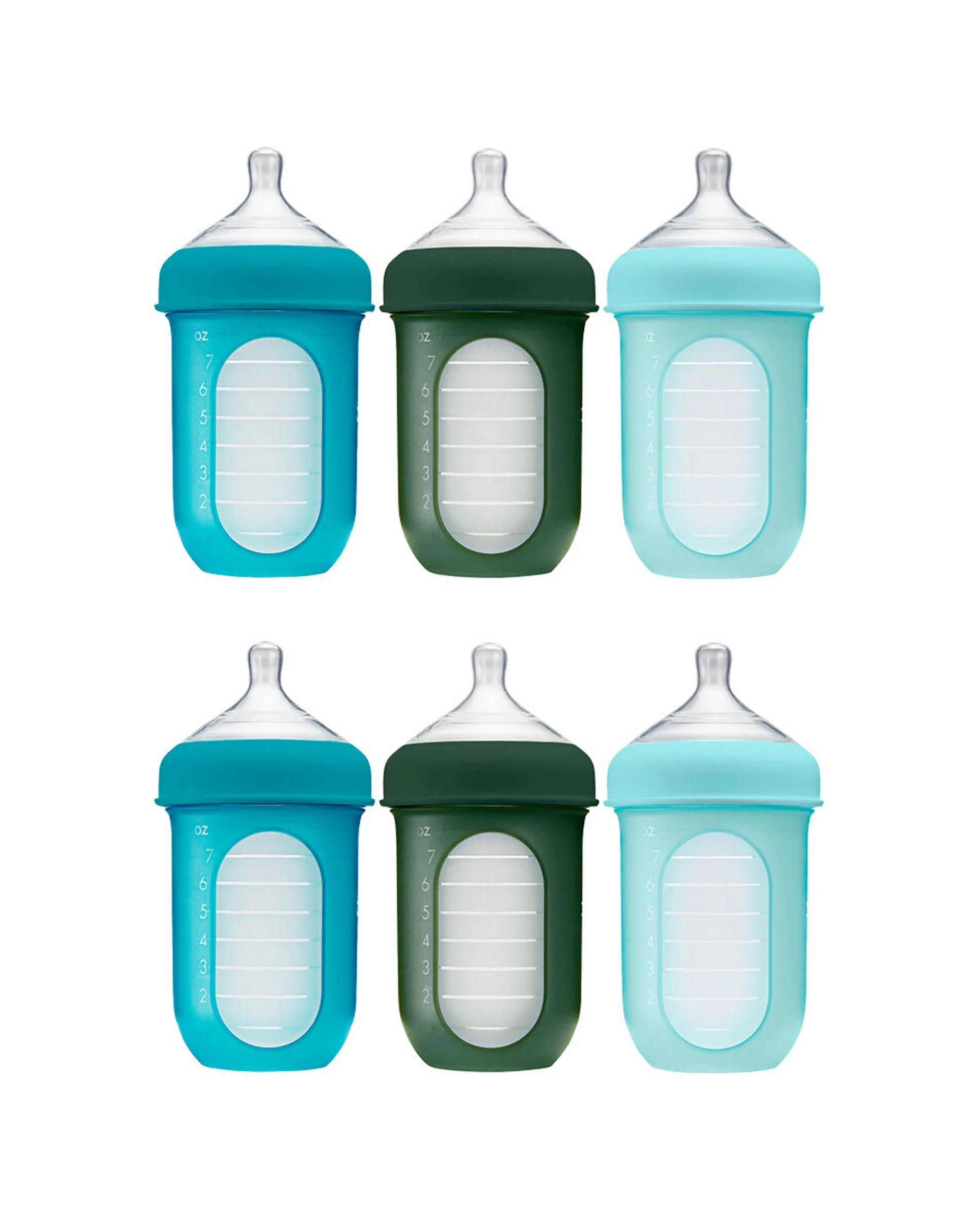 1 Boon 2x 3pc Nursh Collapsible Silicon Baby Bottle Blue 237ml - Multi, 1 of 8