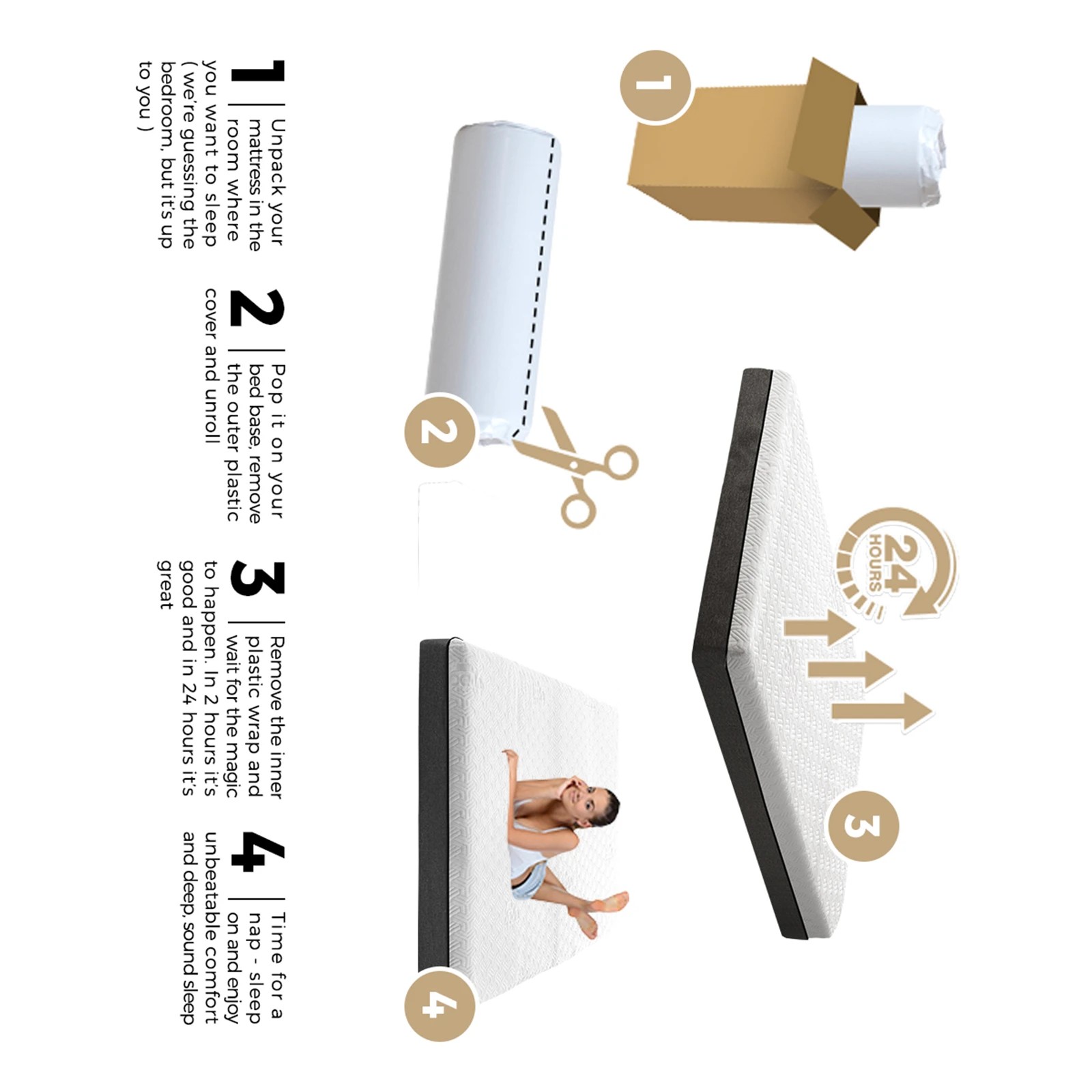 4 Bedra Bedding Mattress Cool Gel Memory Foam Bed Mattresses Double No Spring Anti Slip - Multi, 4 of 6