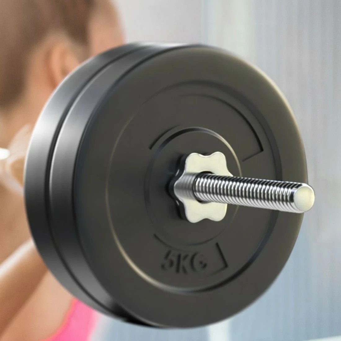 4 Everfit 28kg Barbell Set Weight Plates Bar Lifting Bench 168cm - Multi, 4 of 6