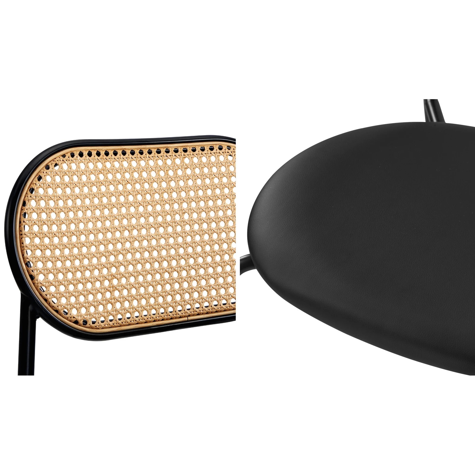 6 Oikiture 110cm Round Dining Table with 4PCS Dining Chairs PU Leather - Black, 6 of 9