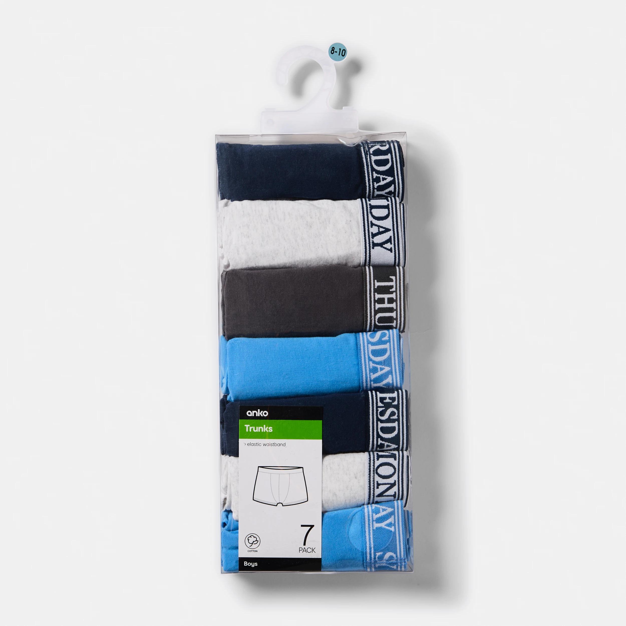 10 7 Pack Attached Elastic Trunks BLUE DAYS OF THE WEEK, 10 of 10