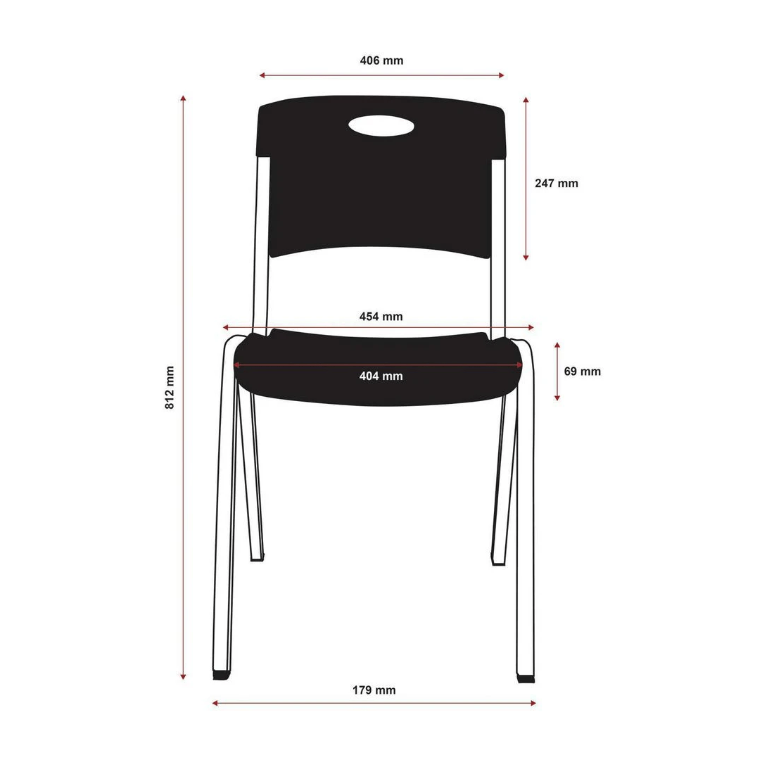 8 Lifetime Stacking Chair Black, 8 of 10