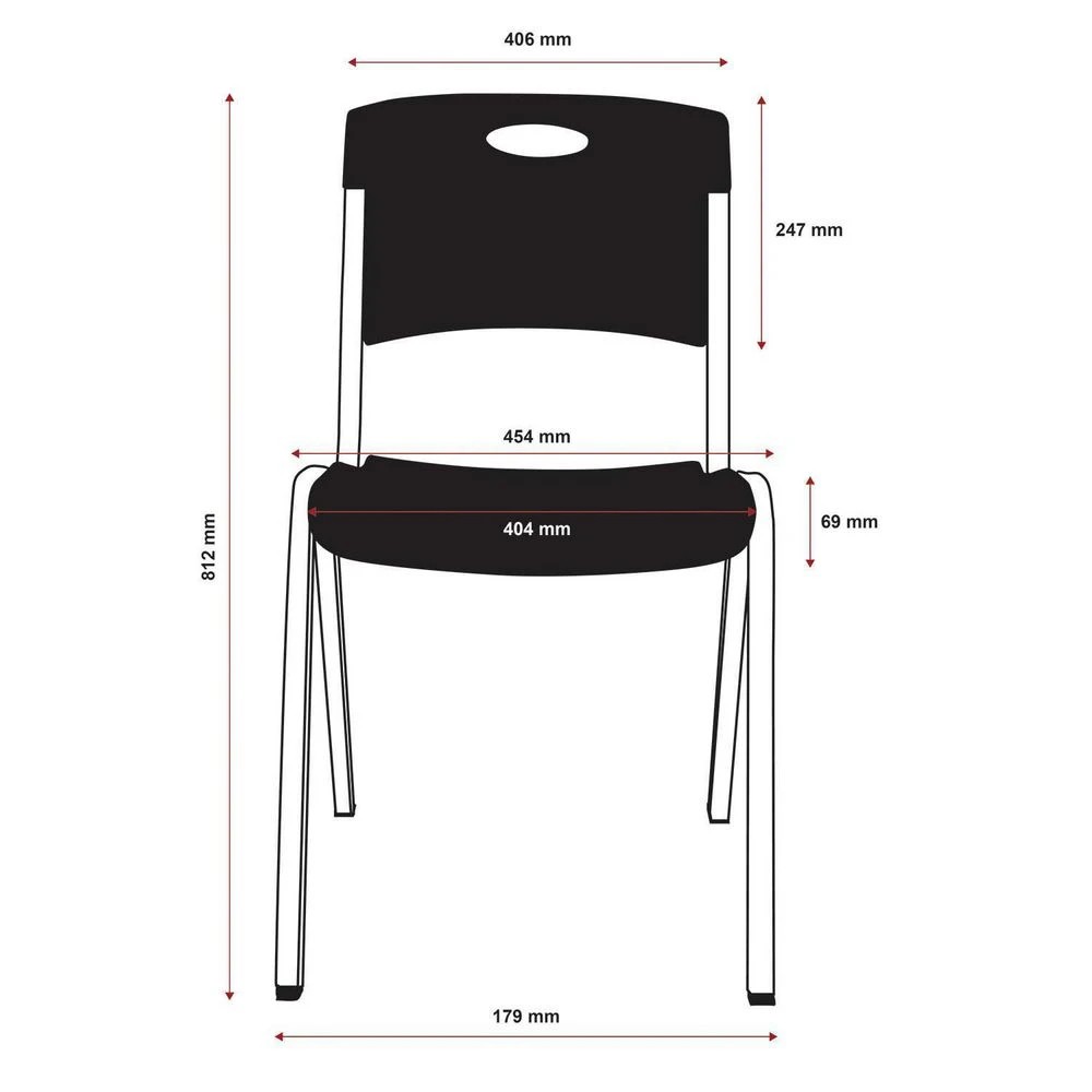 8 Lifetime Stacking Chair Black Visitor Chairs and Stools, 8 of 10