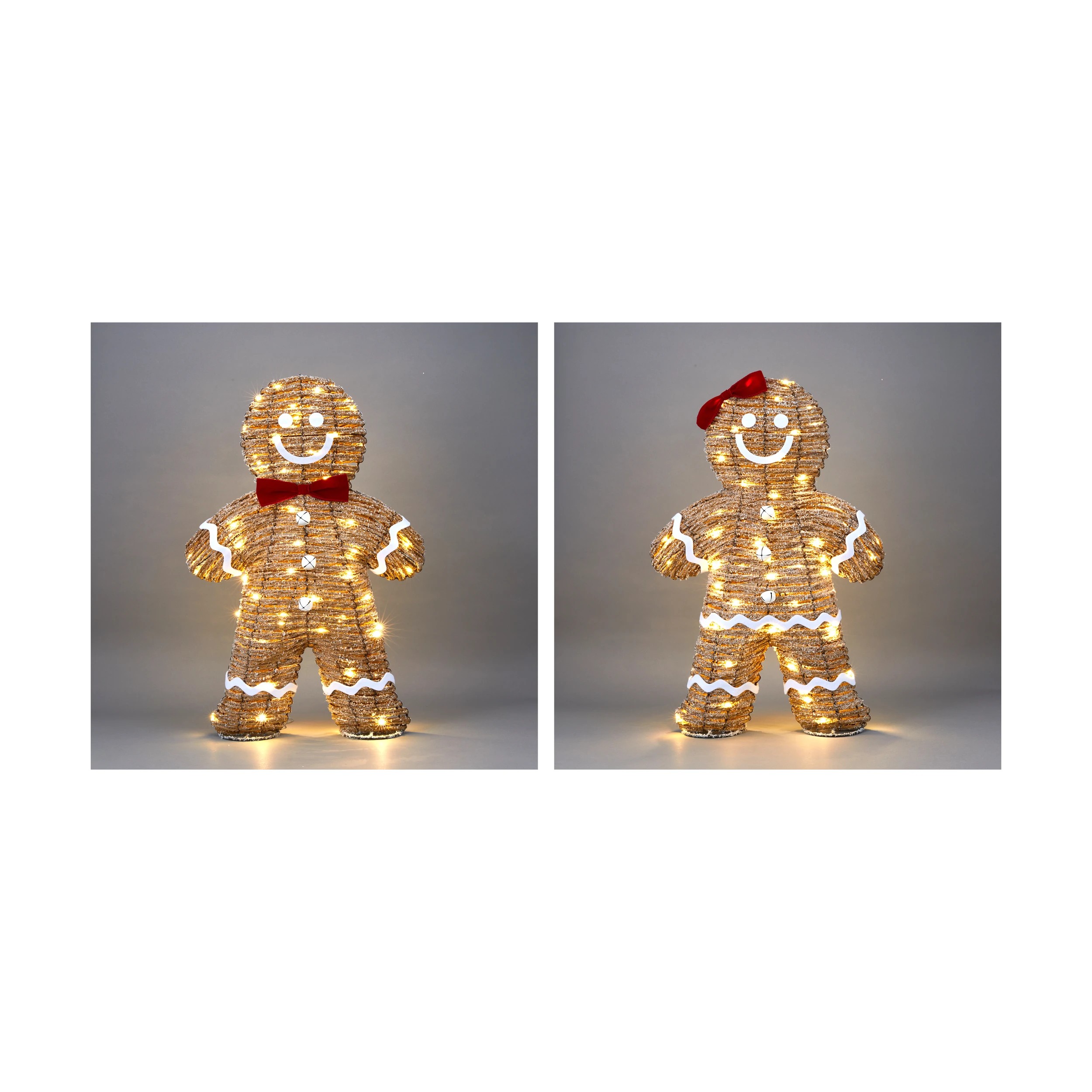 1 Battery Operated Light Up Rattan Look Gingerbread - Assorted, 1 of 9