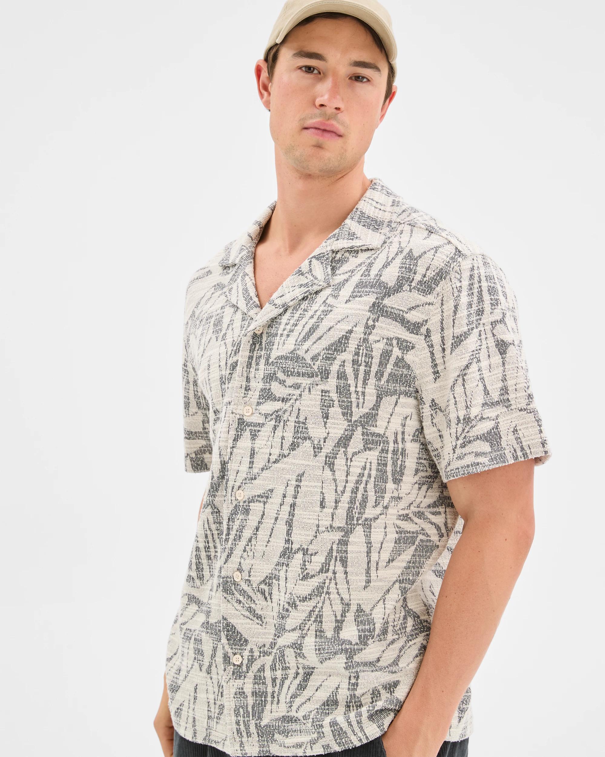 1 Commons Australian Cotton Blend Jacquard Resort Shirt , 1 of 6