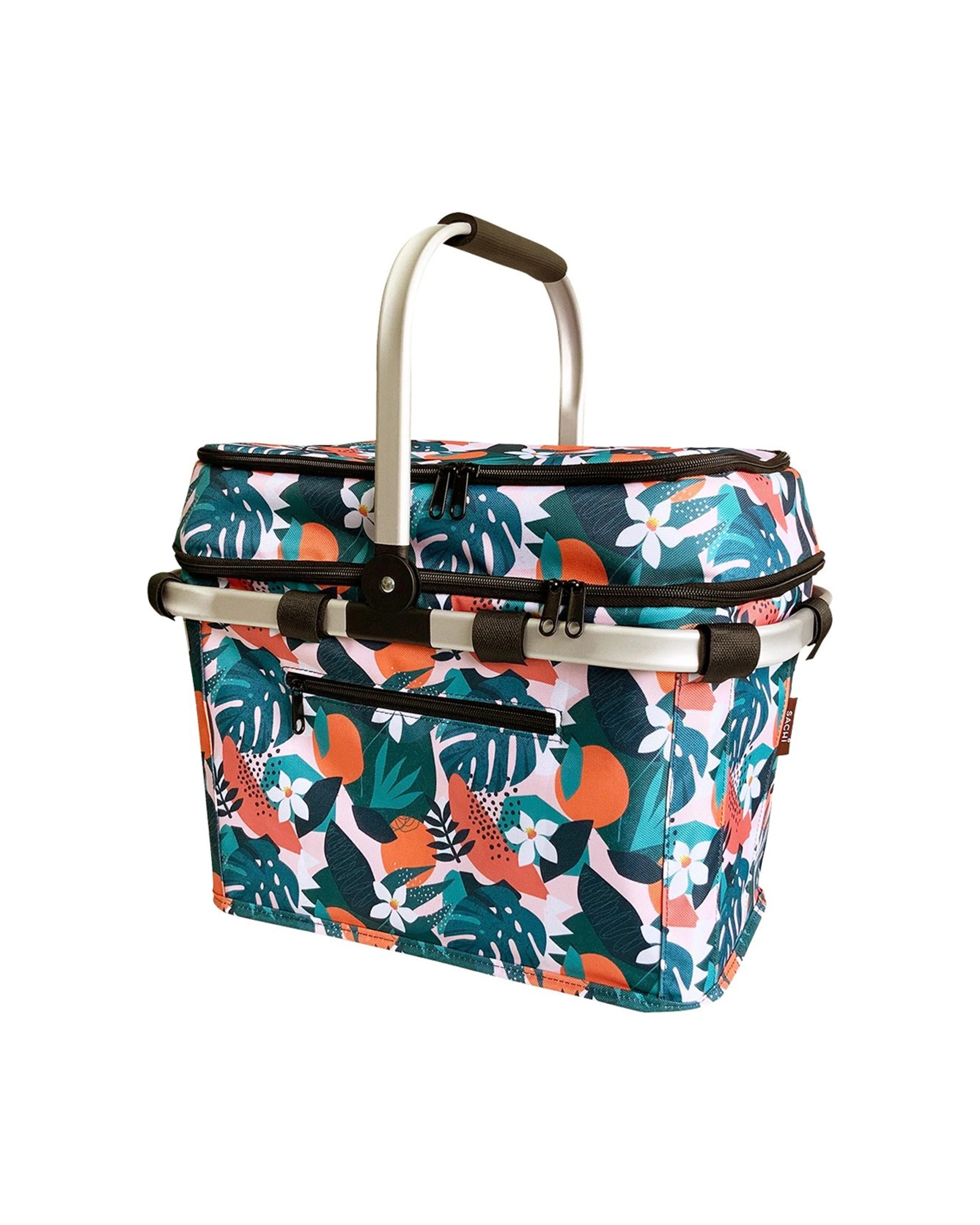 1 Sachi 4 Person Insulated Picnic Basket With Tableware Set Lightweight Design - Pattern, 1 of 4