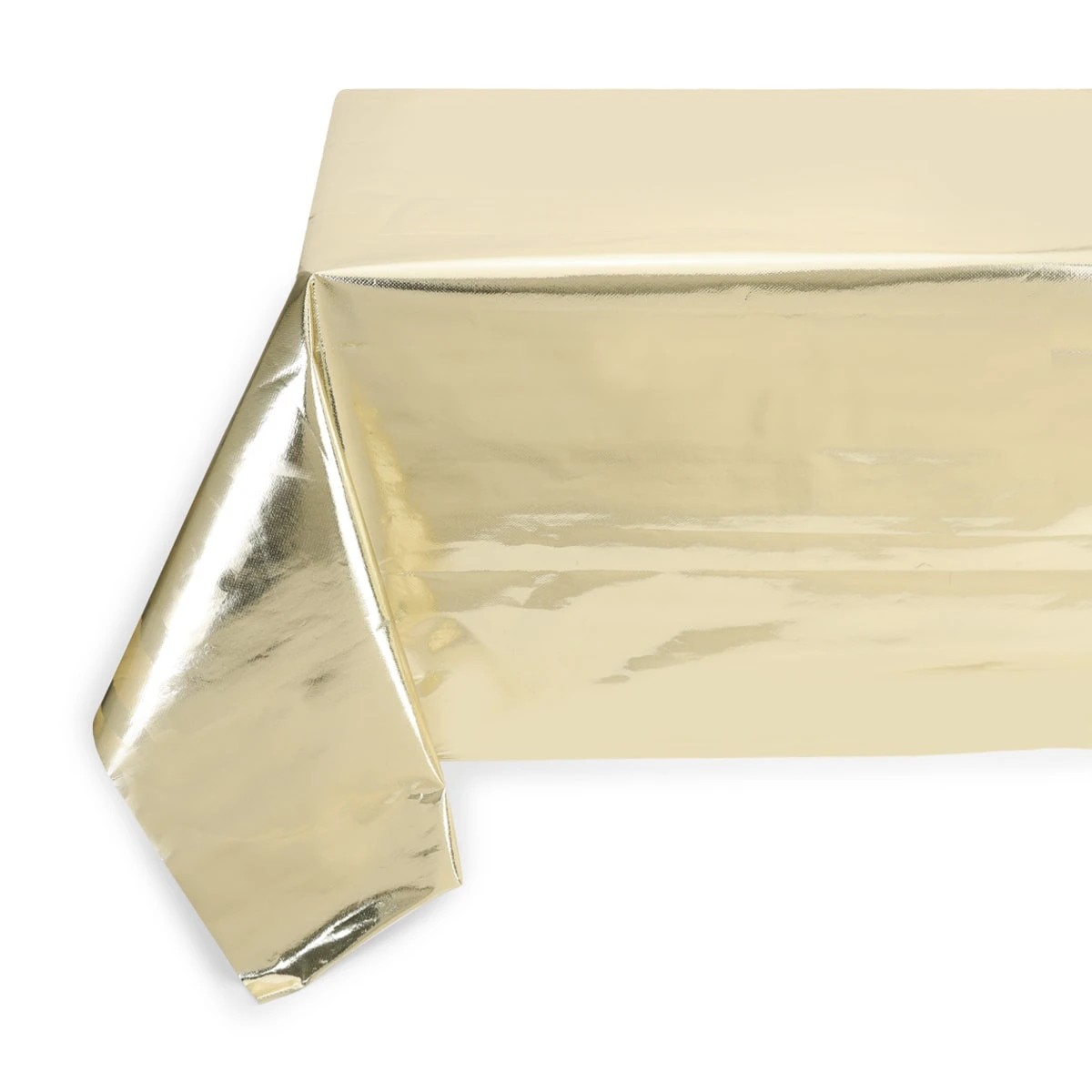 1 Gold Look Foil Reusable Heavy Duty Tablecover, 1 of 3