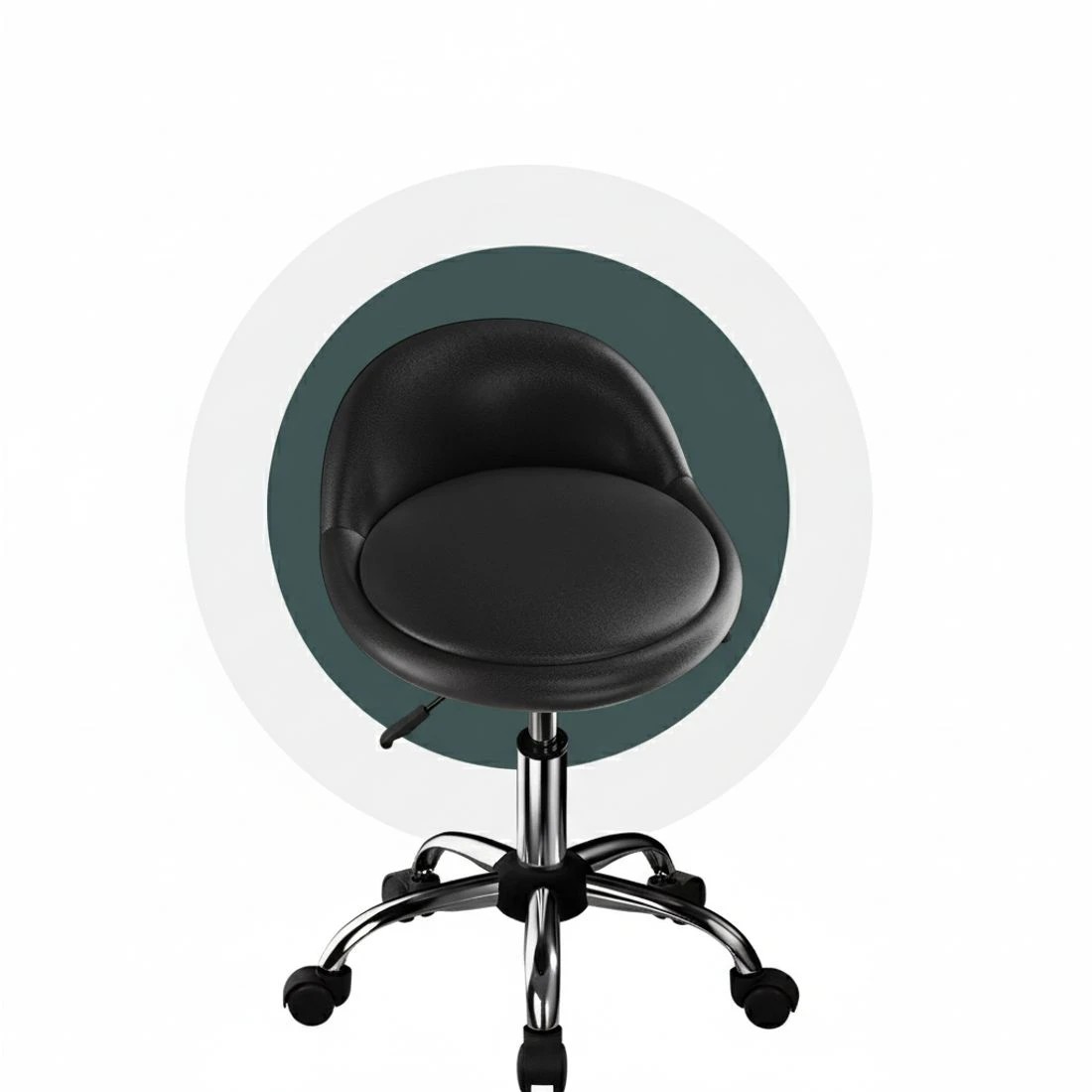 4 Artiss Salon Stool Swivel Chair Backrest Chairs - Black, 4 of 5