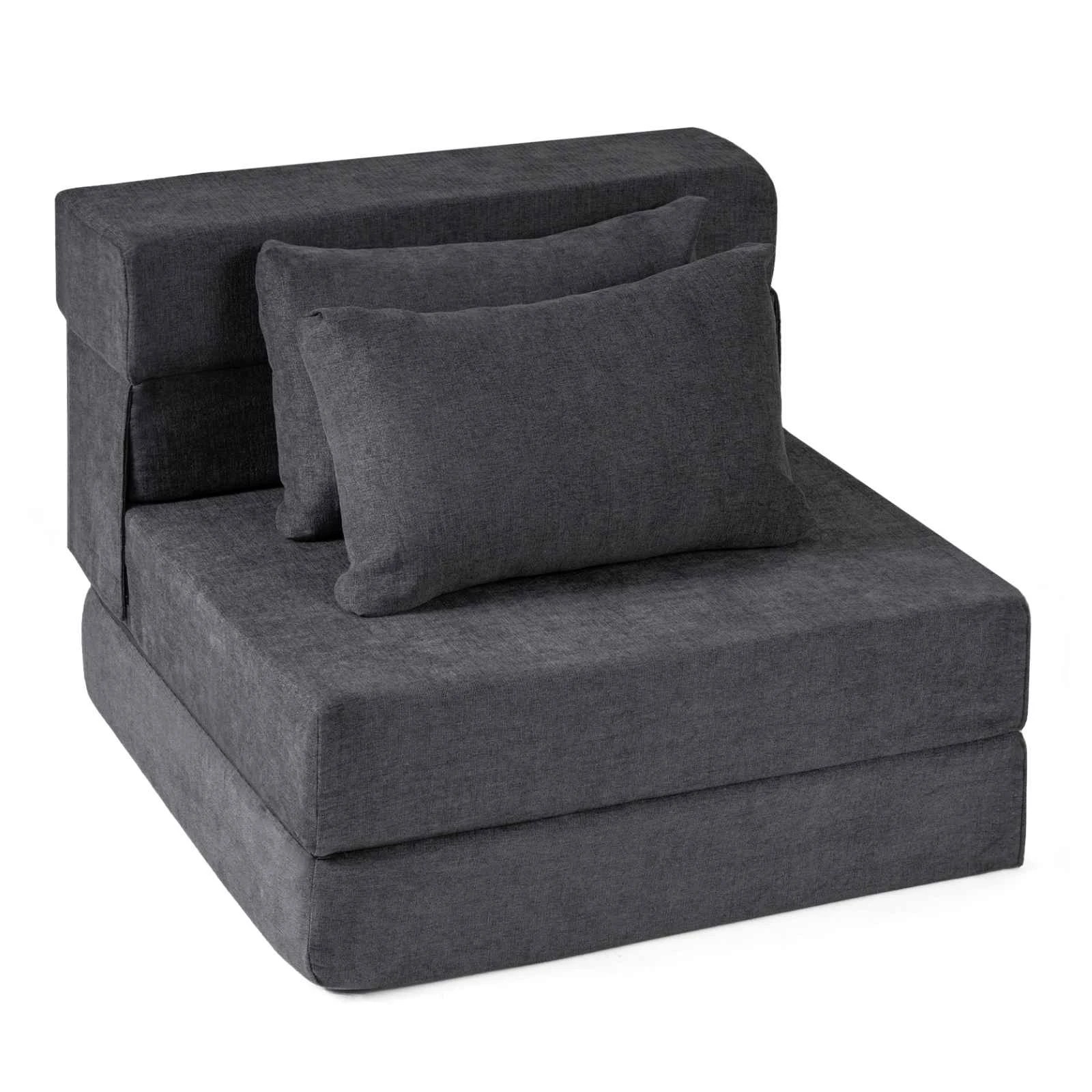 1 Costway Folding Sofa Bed 3in1 Convertible Sleeper Chair w/2 Pillow Floor Mattress Lazy Sofa, 1 of 1