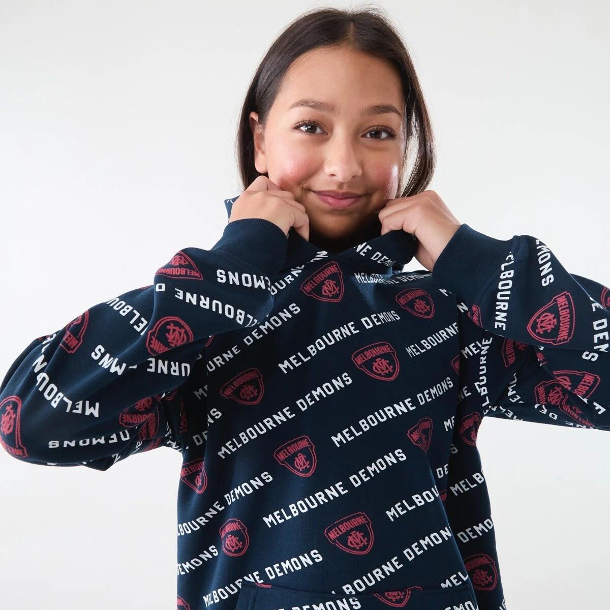 4 Official AFL Kids All Over Print Hoodie Melbourne, 4 of 8