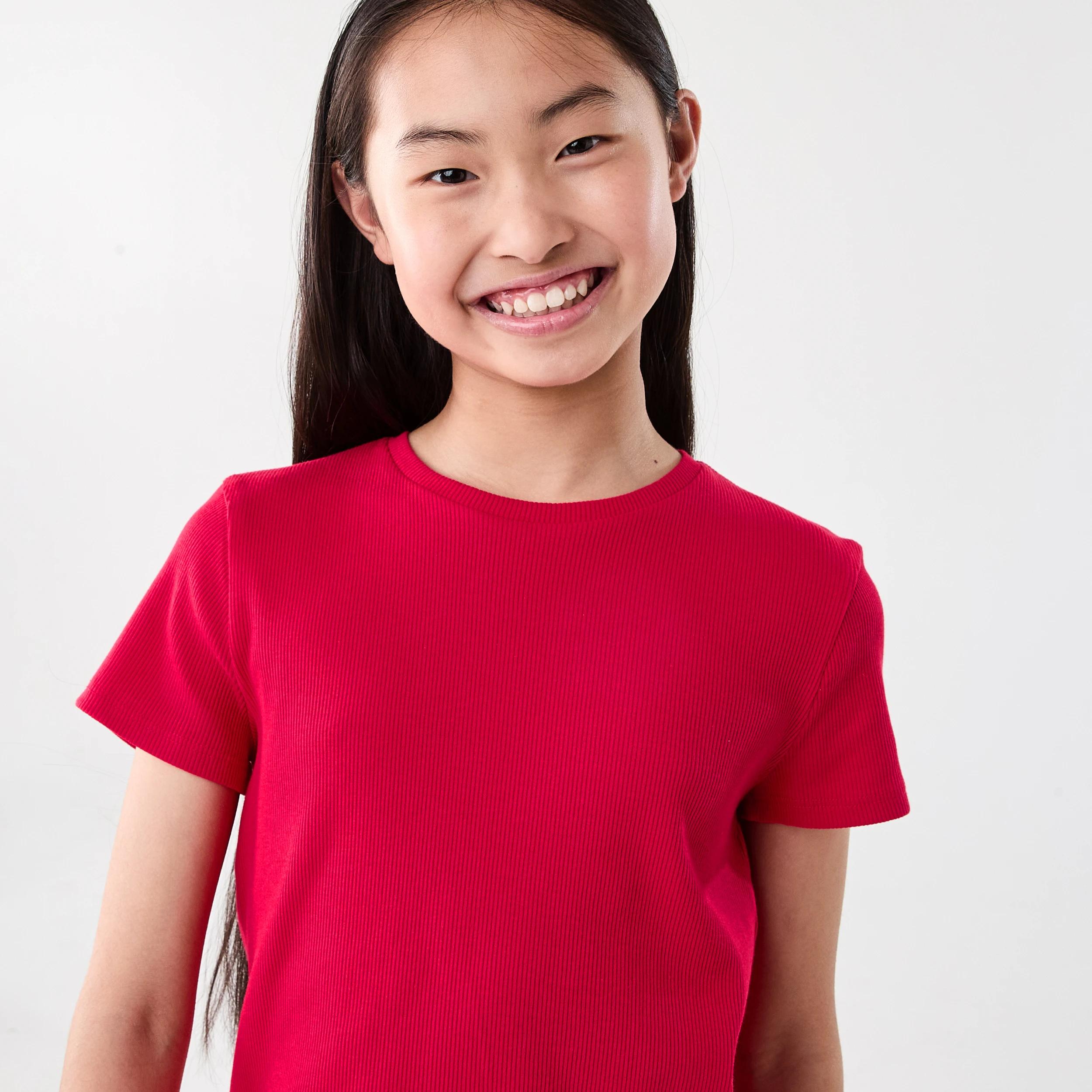 3 Short Sleeve Rib Top Lolli Red, 3 of 6