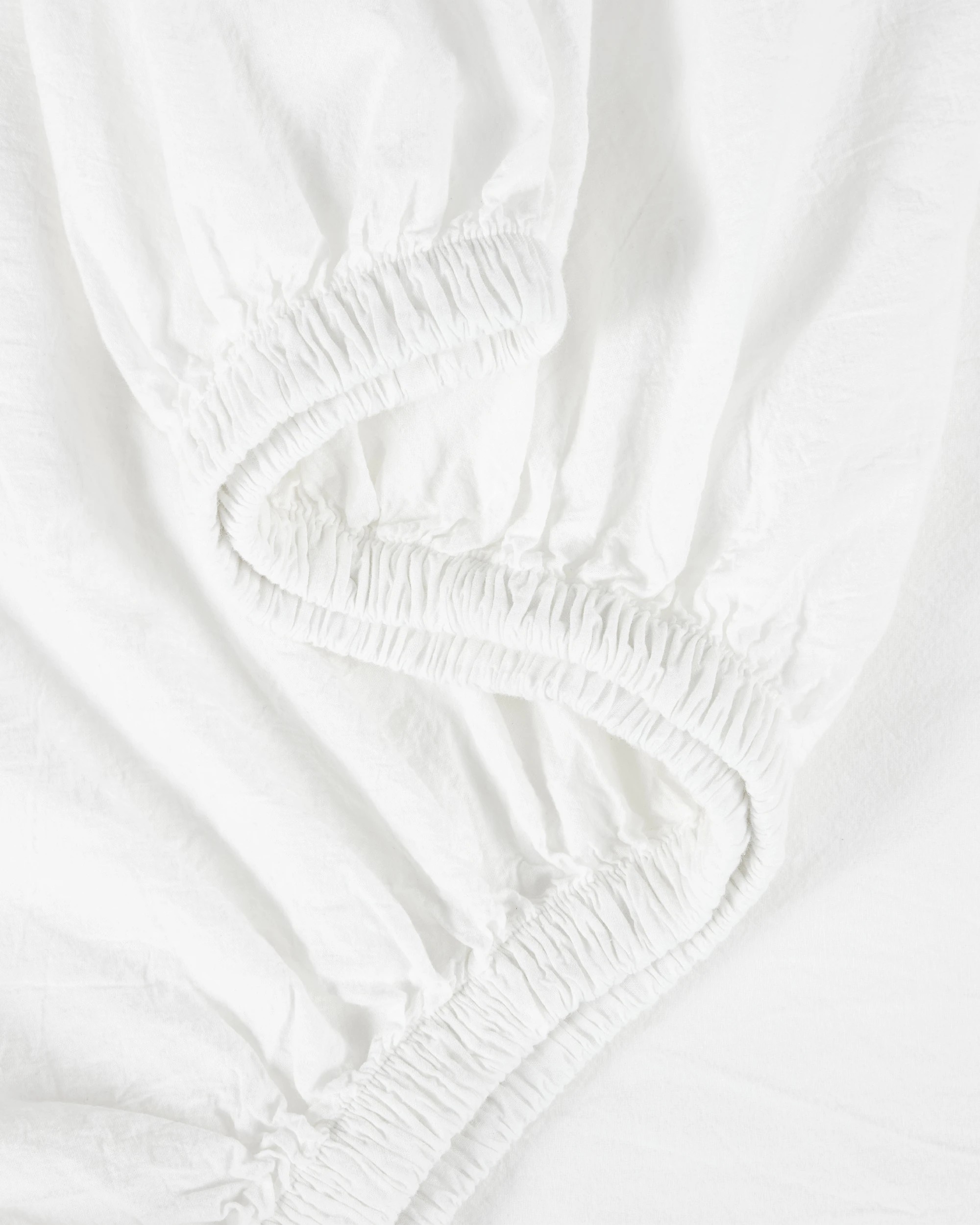 3 Stonewashed Cotton Sheet Set - King Bed, White, 3 of 5