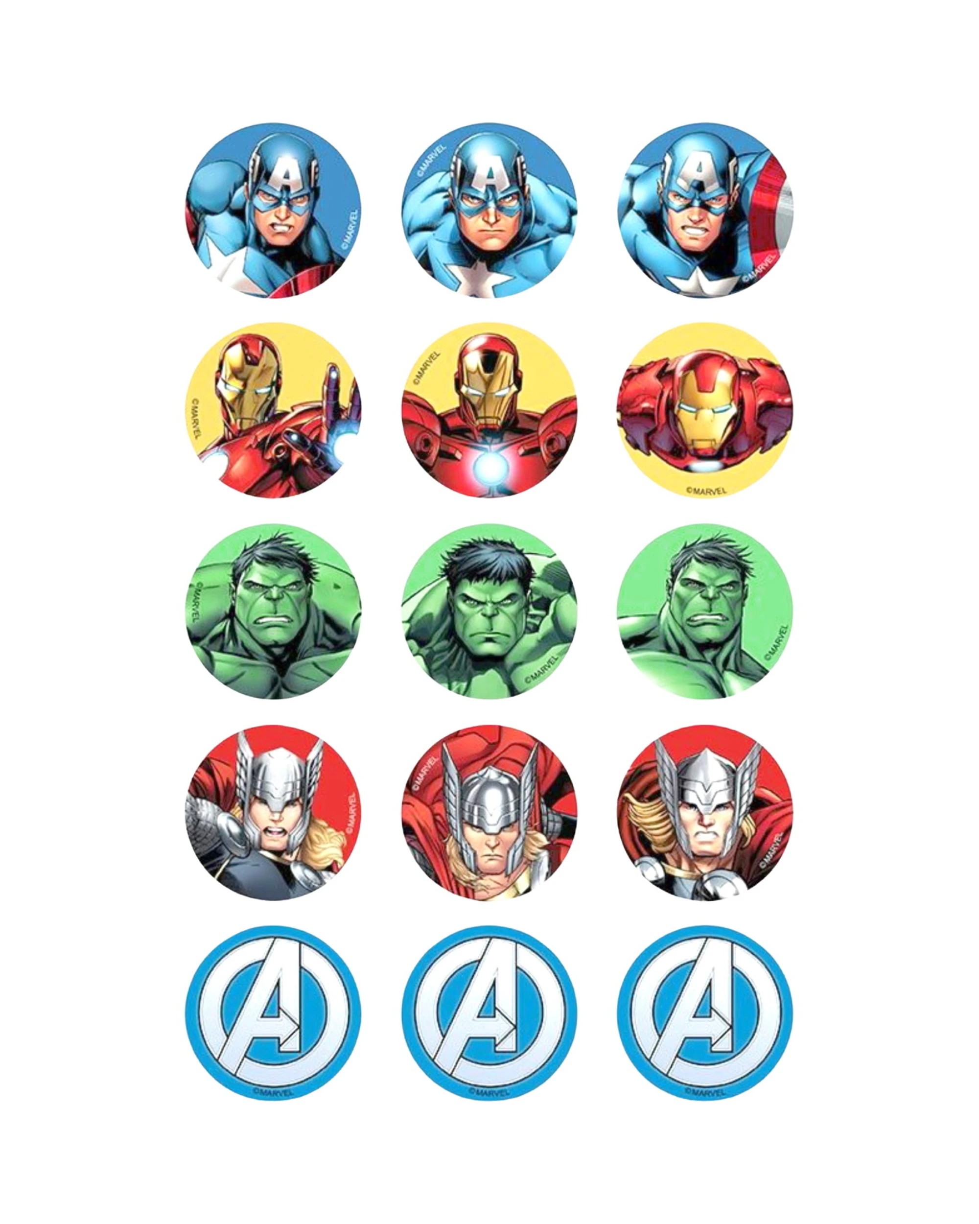 1 Marvel Avengers Edible Cupcake Decorations Pack of 15, 1 of 1