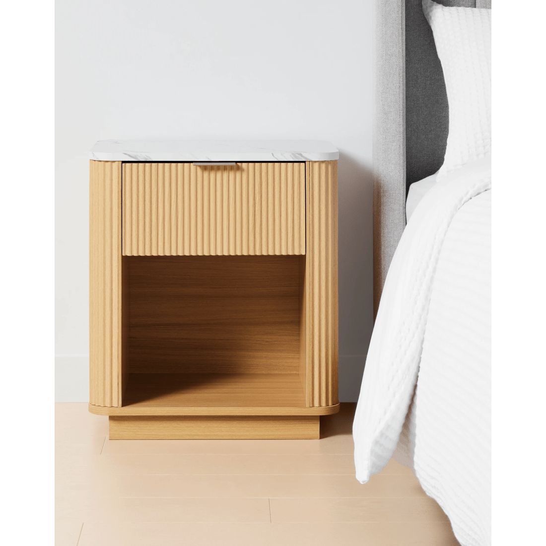 1 Claire Bedside Table - Oak, 1 of 9