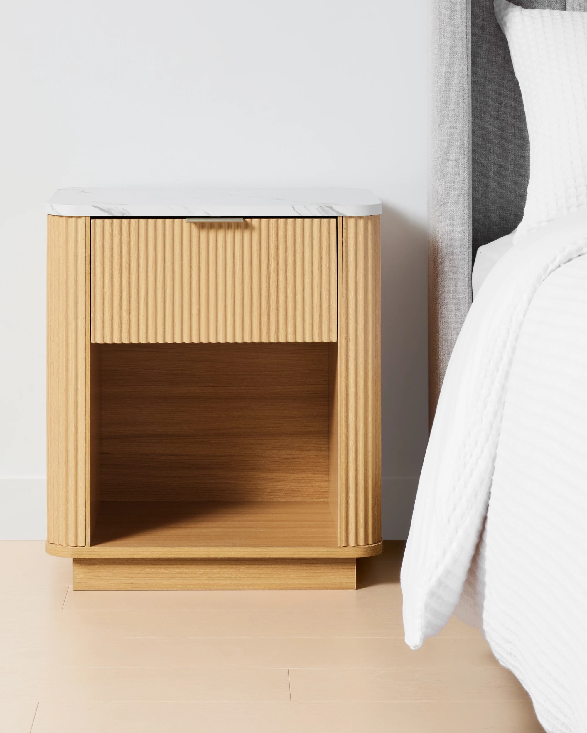 1 Claire Bedside Table - Oak, 1 of 9