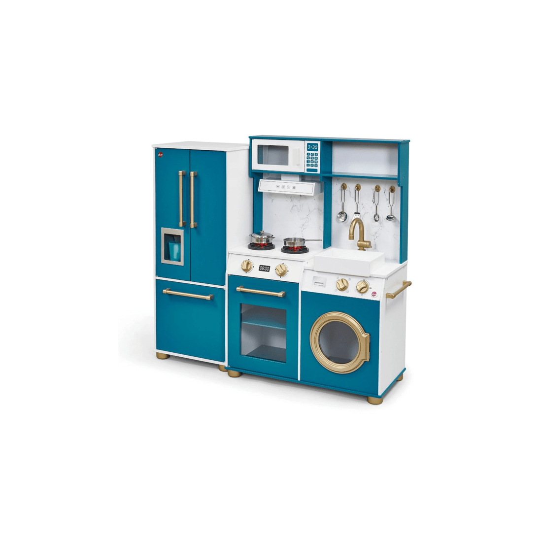 1 Plum Play Au Bakehouse Wooden Play Kitchen With Fridge And Utensils Set
 - Blue, 1 of 9