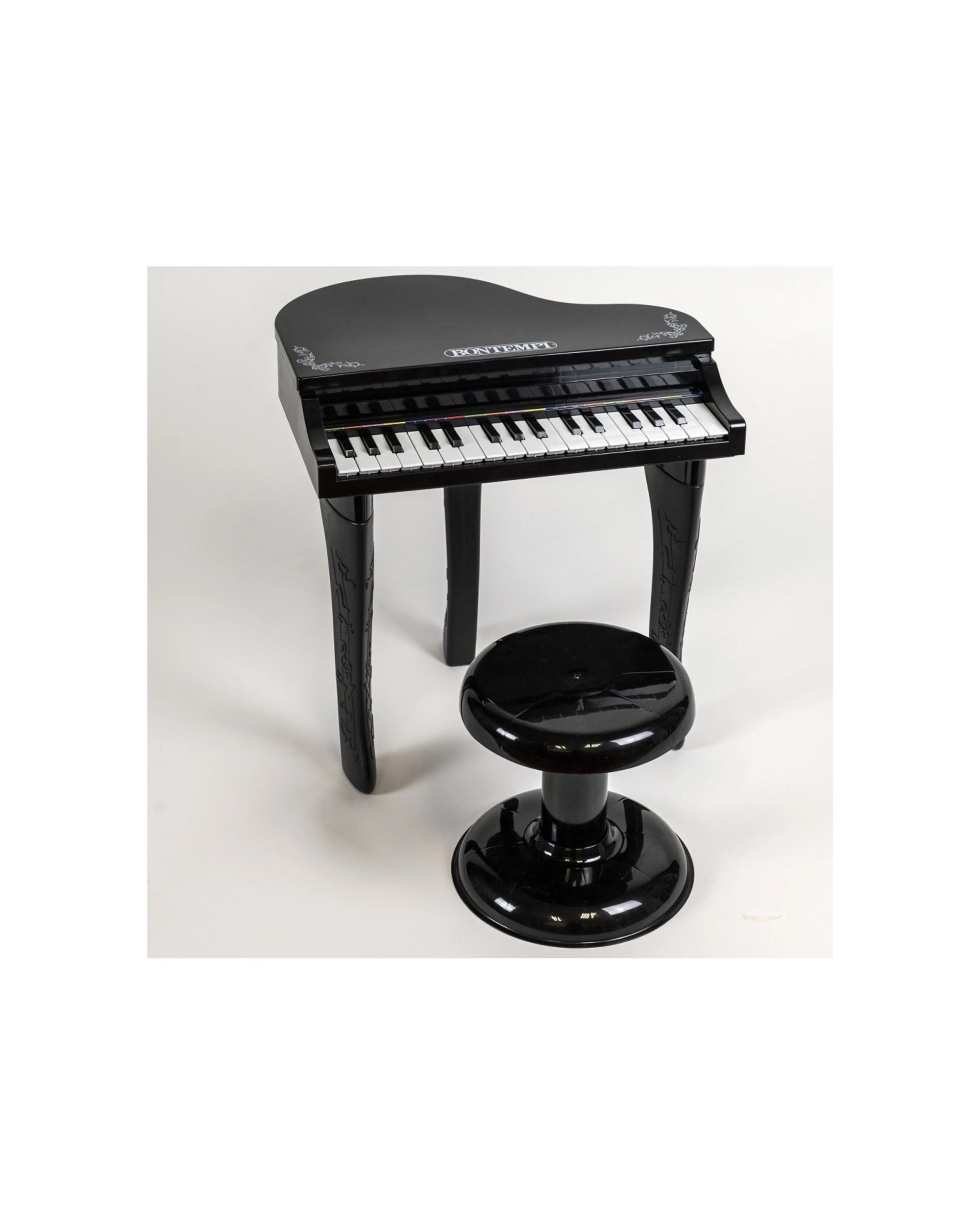 4 Bontempi Electronic Grand Piano 32-Key With Microphone Stool Light Effects - Black, 4 of 4