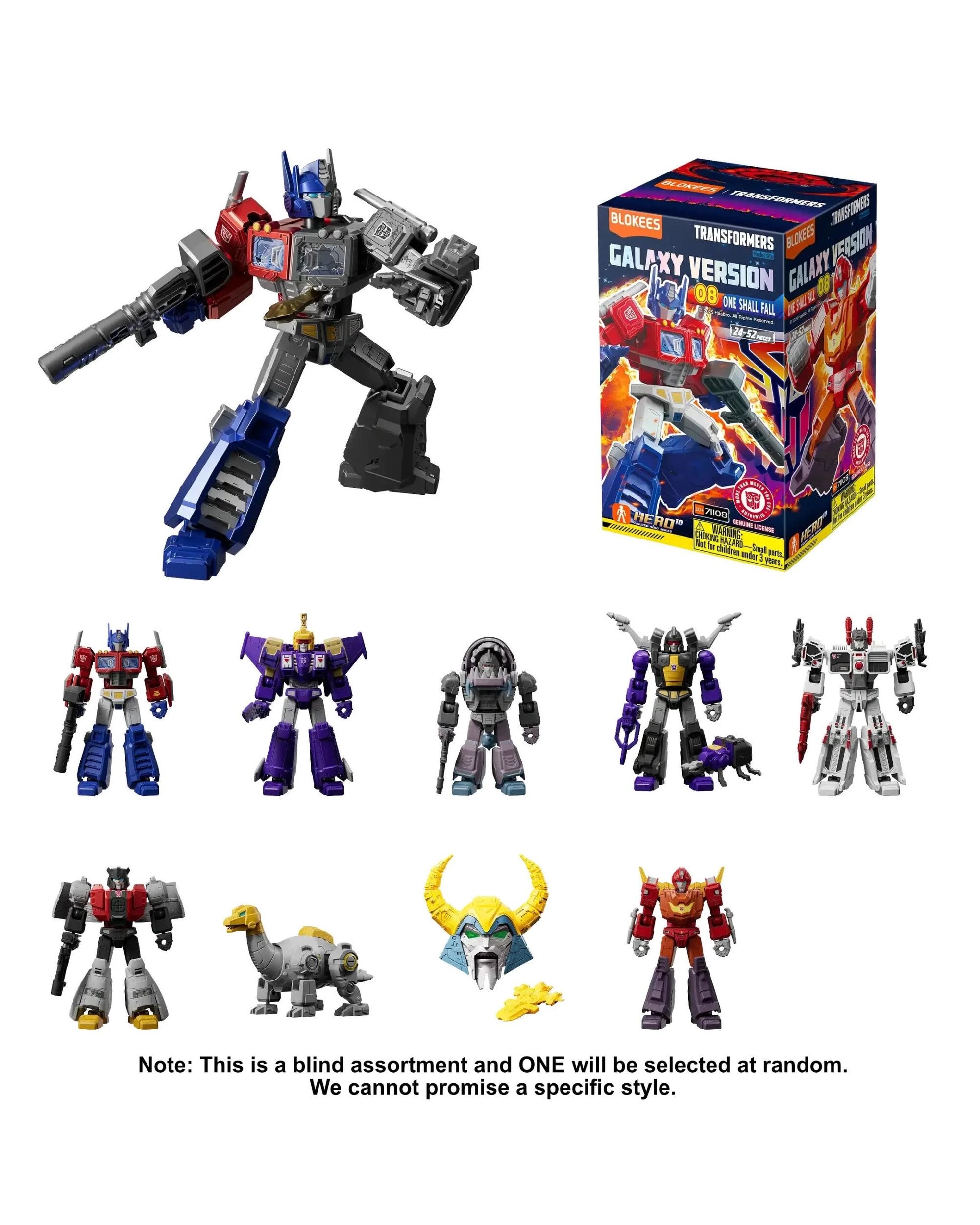 2 Blokees Transformers Galaxy Version 08 One Shall Fall Model Kit Blind Box Full Case Set of 9, 2 of 10