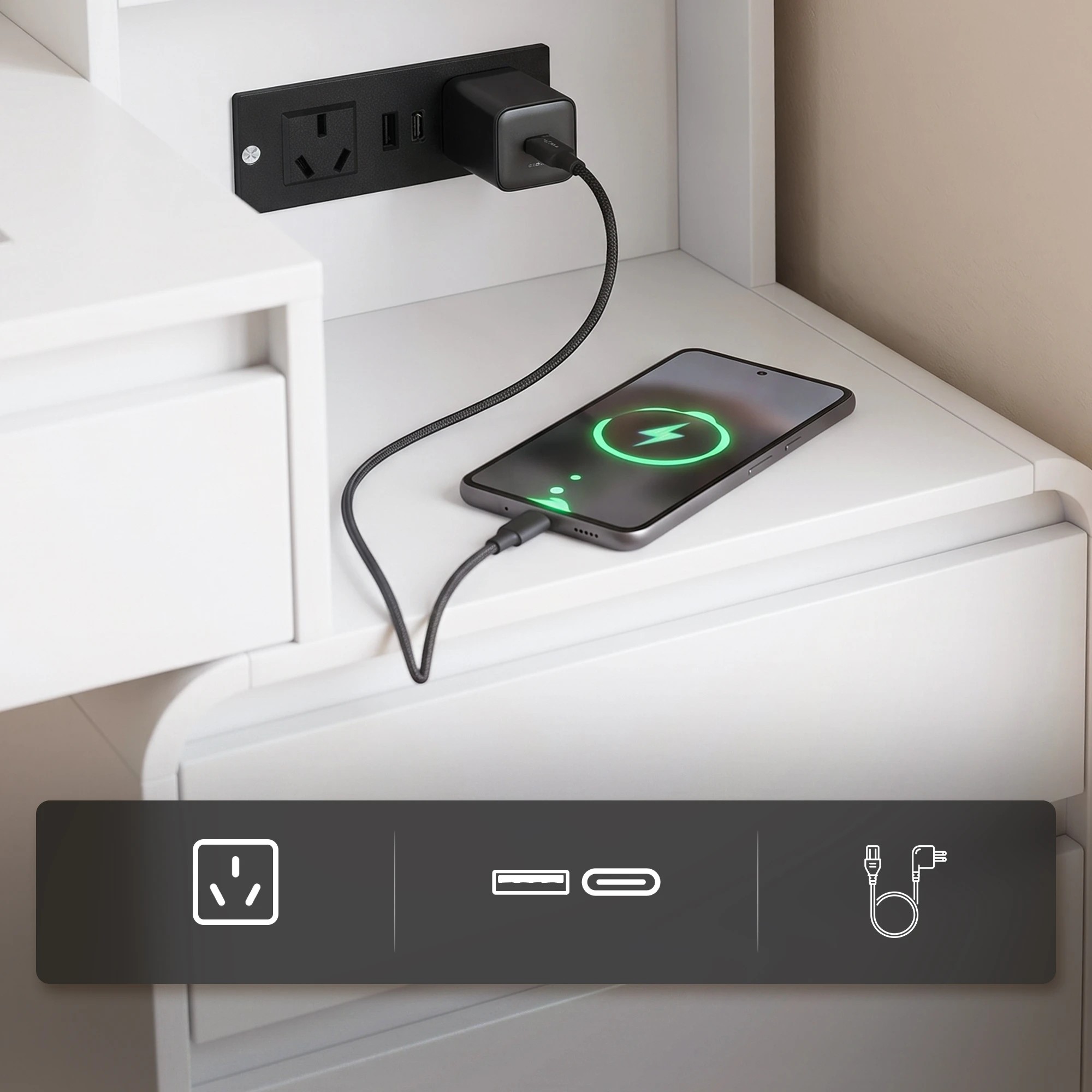 7 Artiss Dressing Table Makeup Vanity Desk LED Mirror Drawers Charging Station Curved Edge- White, 7 of 10