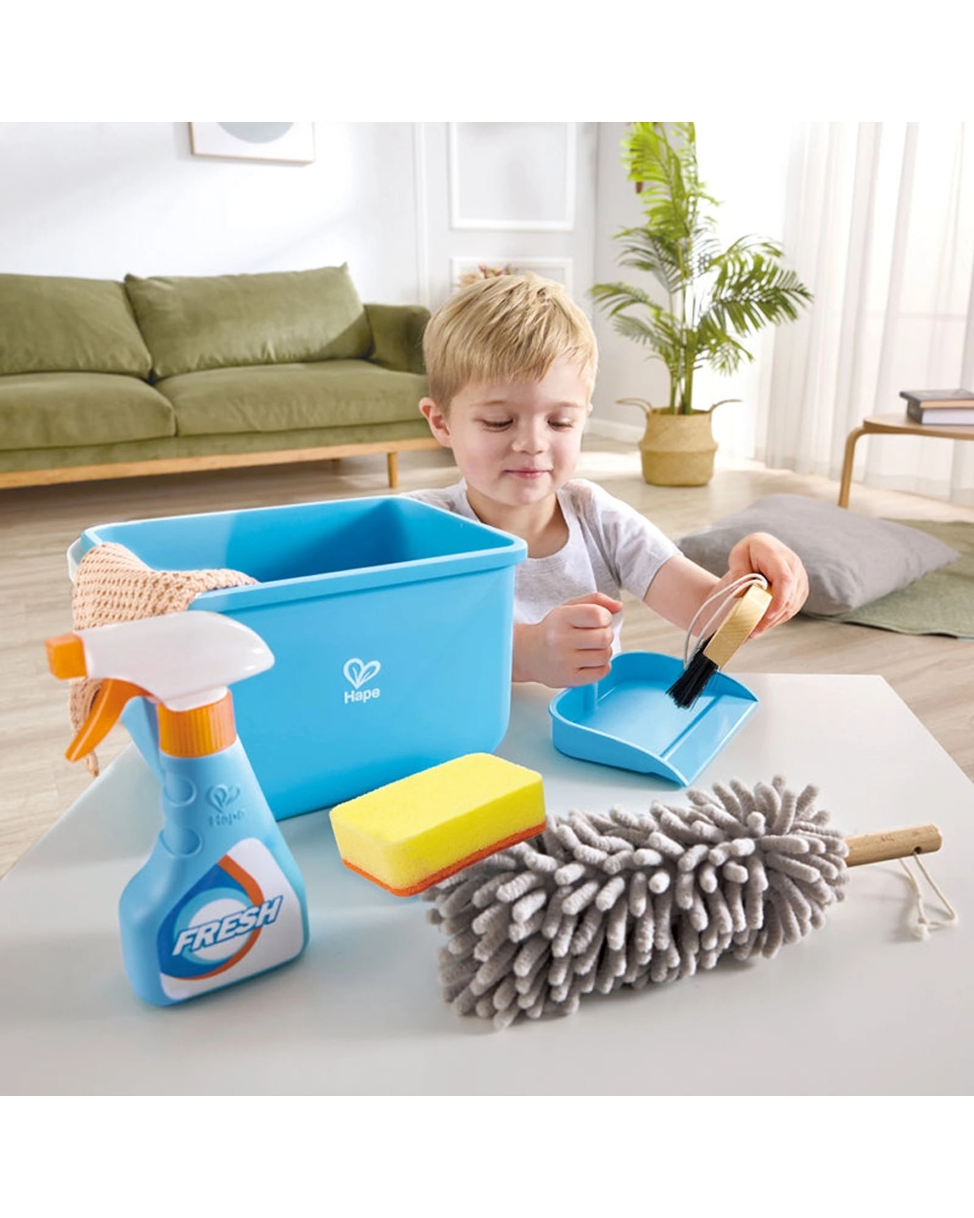 3 Hape Clean Up Bucket Set With Spray Dustpan Brush Kids - Multi, 3 of 5