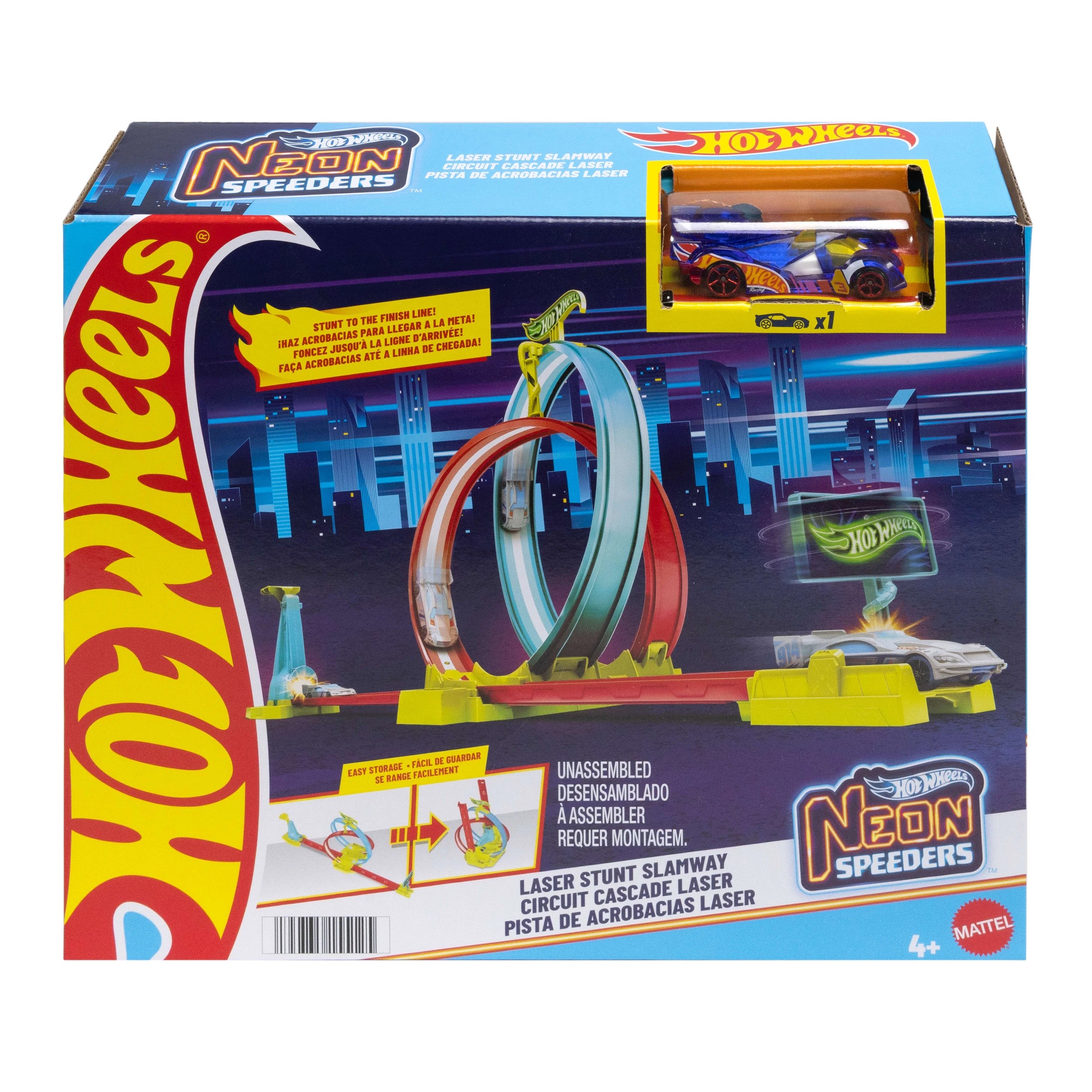 Hot Wheels Neon Speeders Laser Stunt Slamway Track Set - Kmart