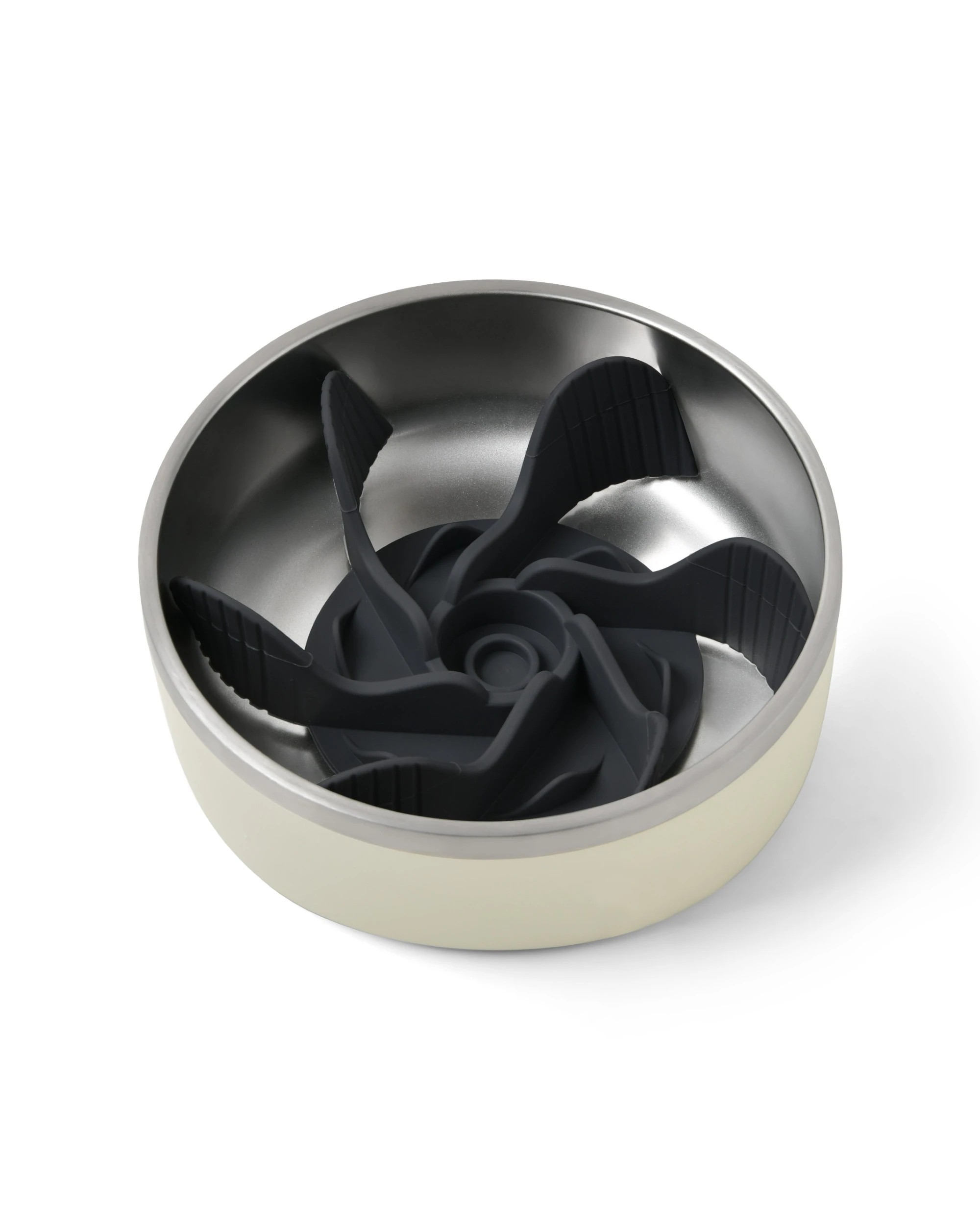 1 Charlie's Duro Double Wall Insulated Stainless Steel Dog Bowl with Removable Slow Feeder Attachment Large 1.89L - Cream, 1 of 6