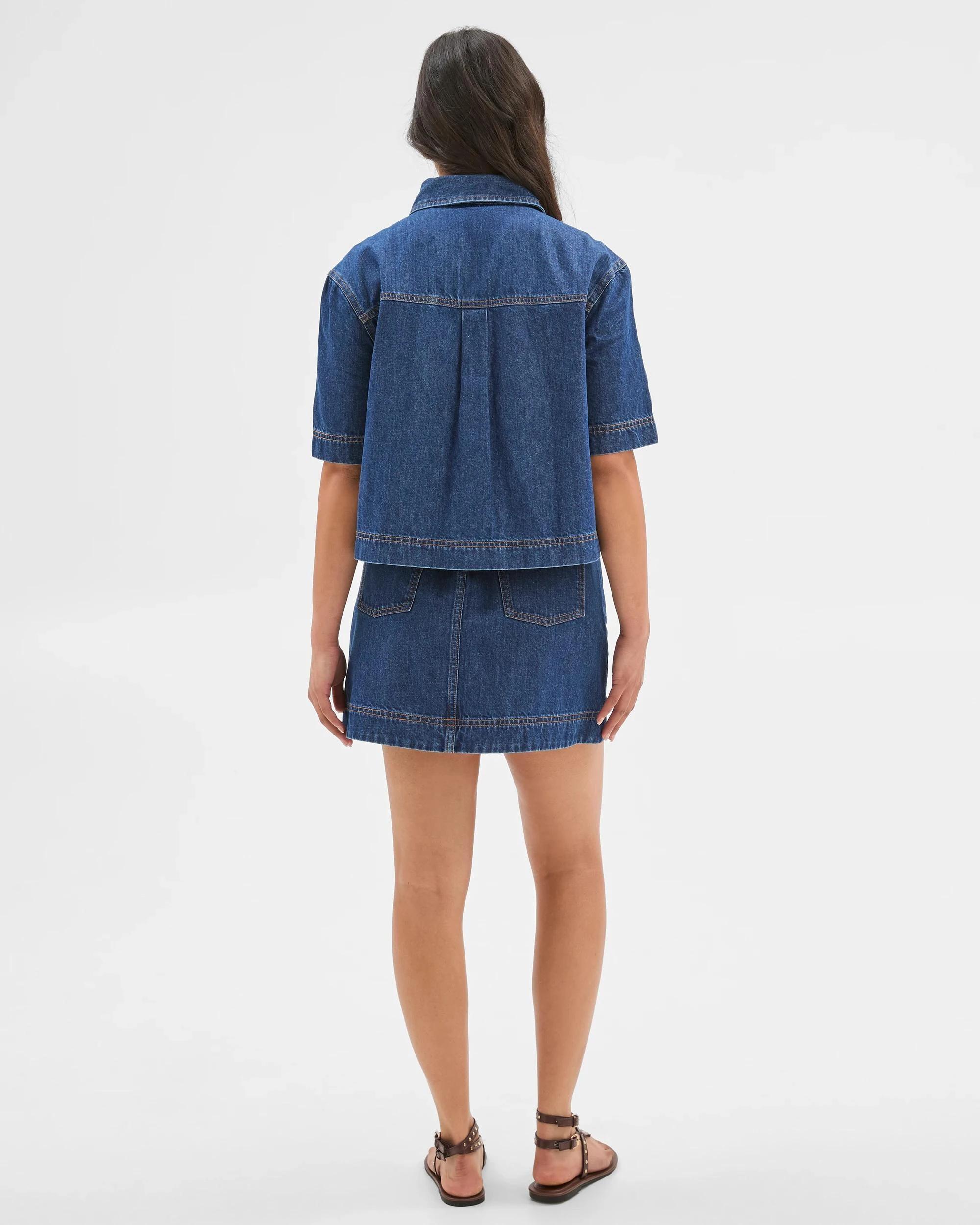 4 Target Raglan Denim Shacket 70'S INDIGO, 4 of 5