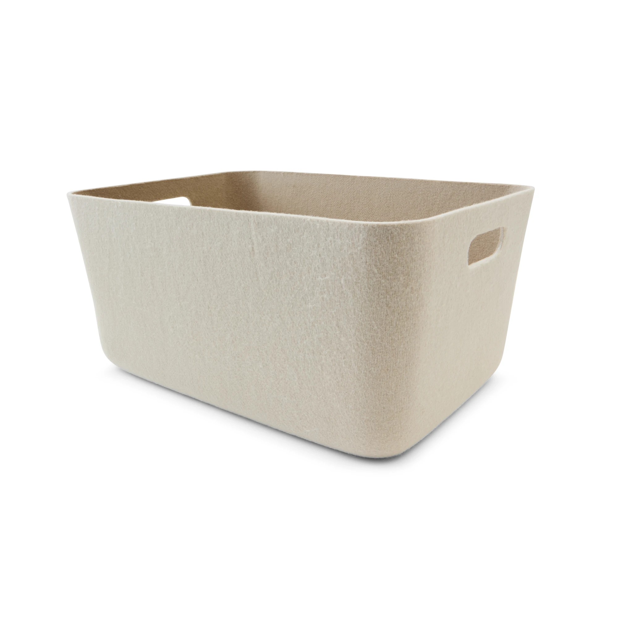 1 2 Tone Flat Felt Basket - Grey, 1 of 7