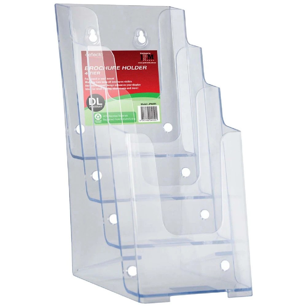 1 Deflecto DL 4-Tier Brochure Holder Portrait, 1 of 1