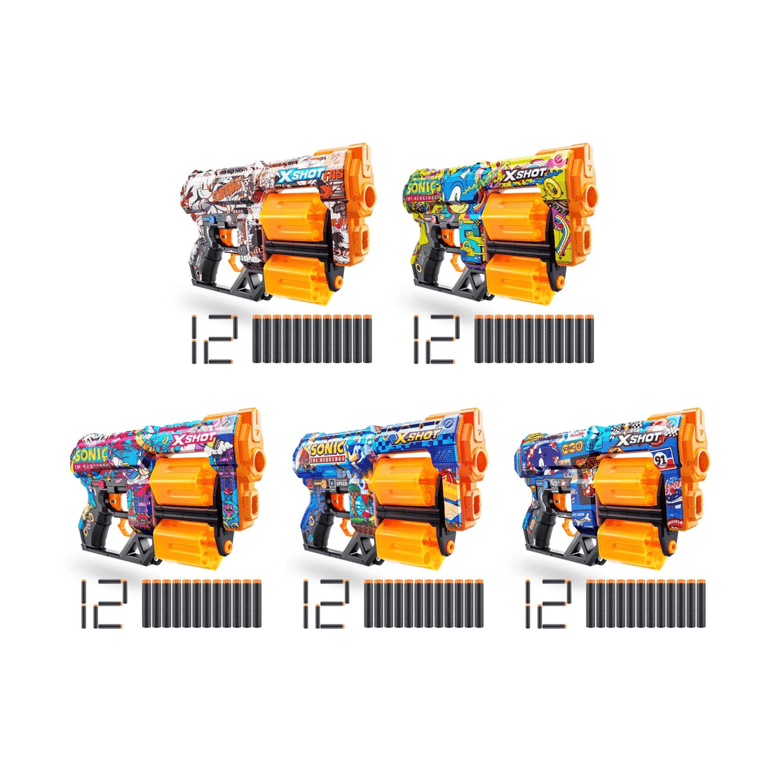 8 XSHOT Skins Sonic Dread Blaster (12 Darts) - Blue, 8 of 10