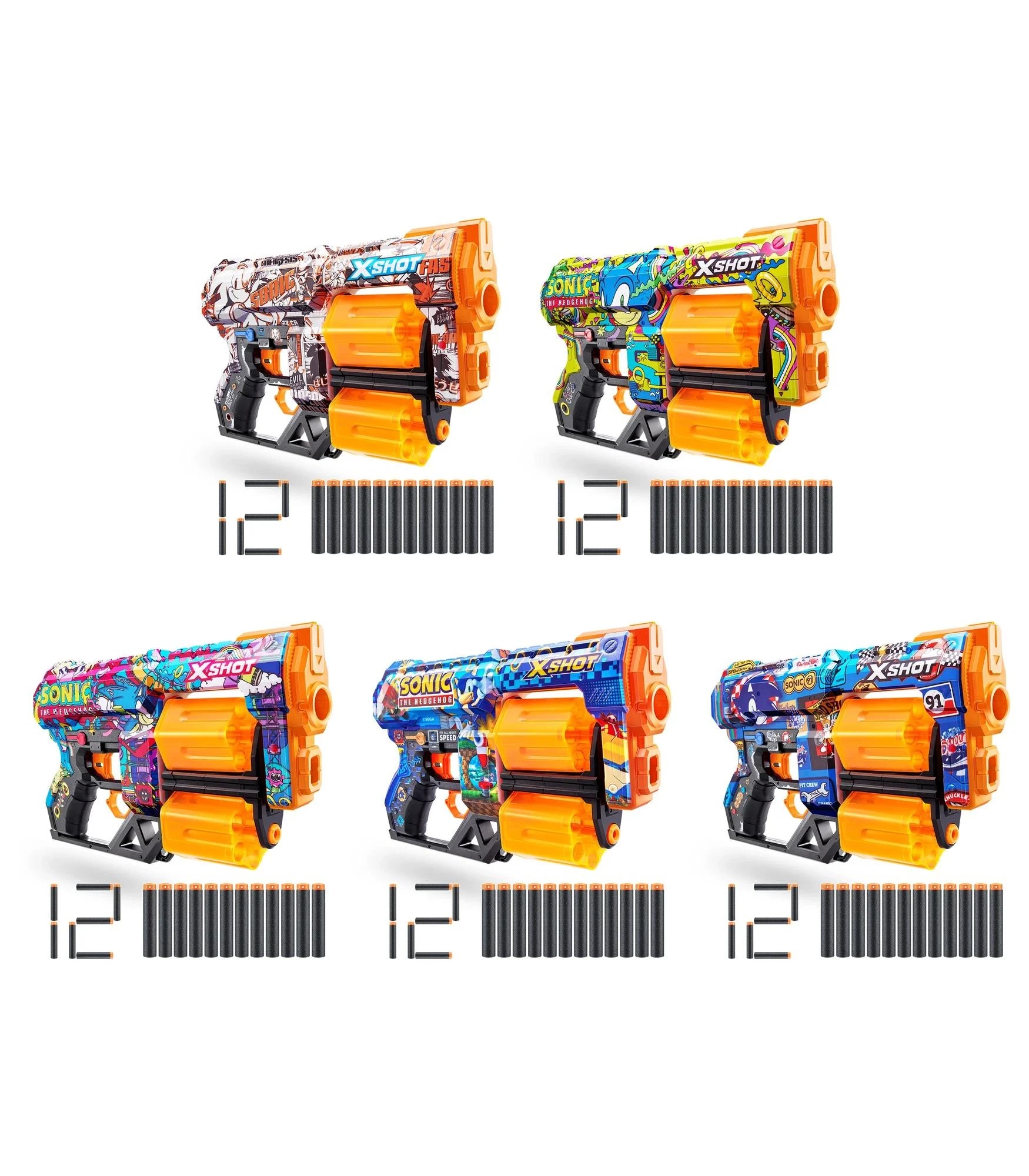 8 XSHOT Skins Sonic Dread Blaster (12 Darts) - Blue, 8 of 10