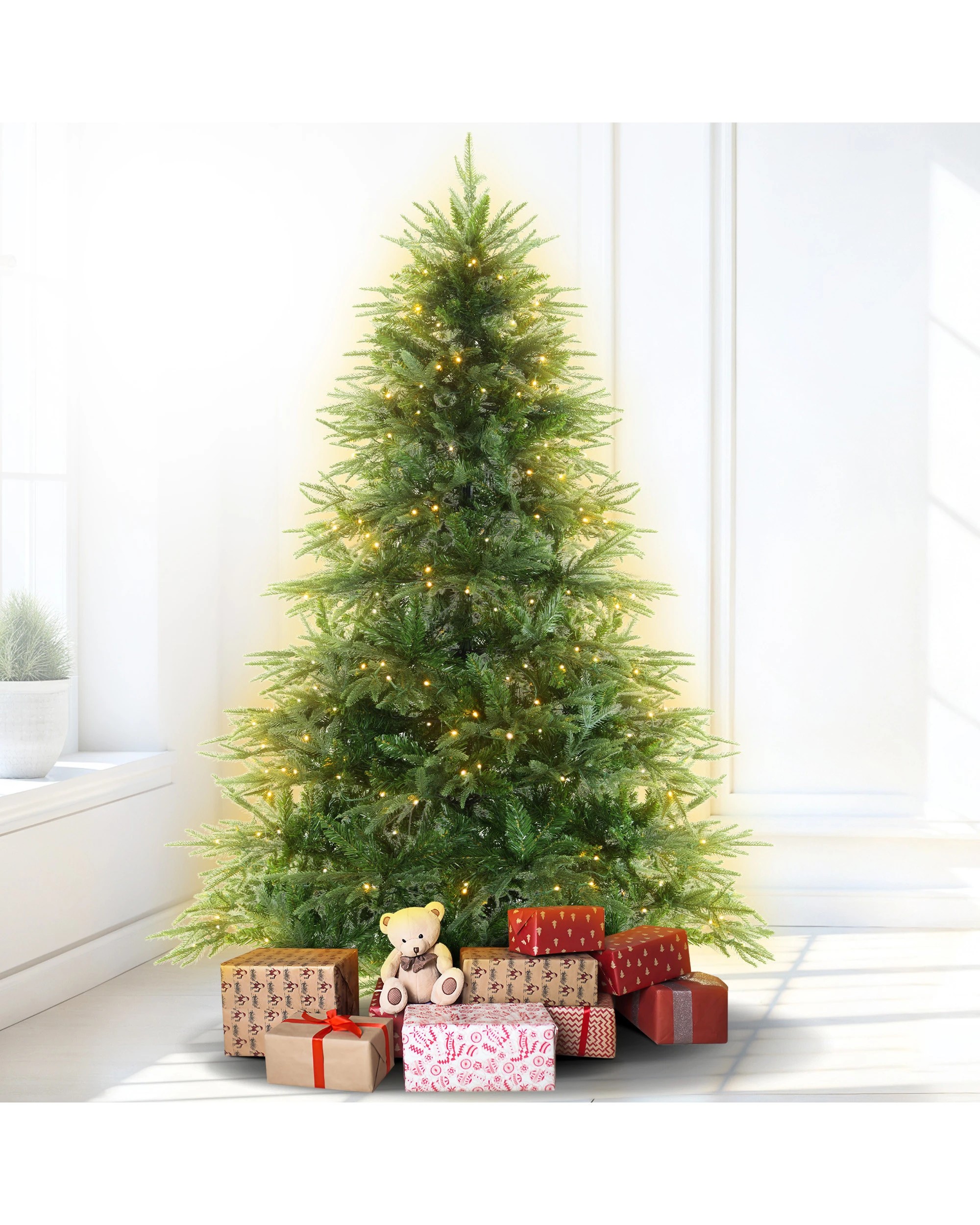 2 Christabelle 1.2m Prelit Everglow Fir Christmas Tree With 150 Led Lights, 2 of 10