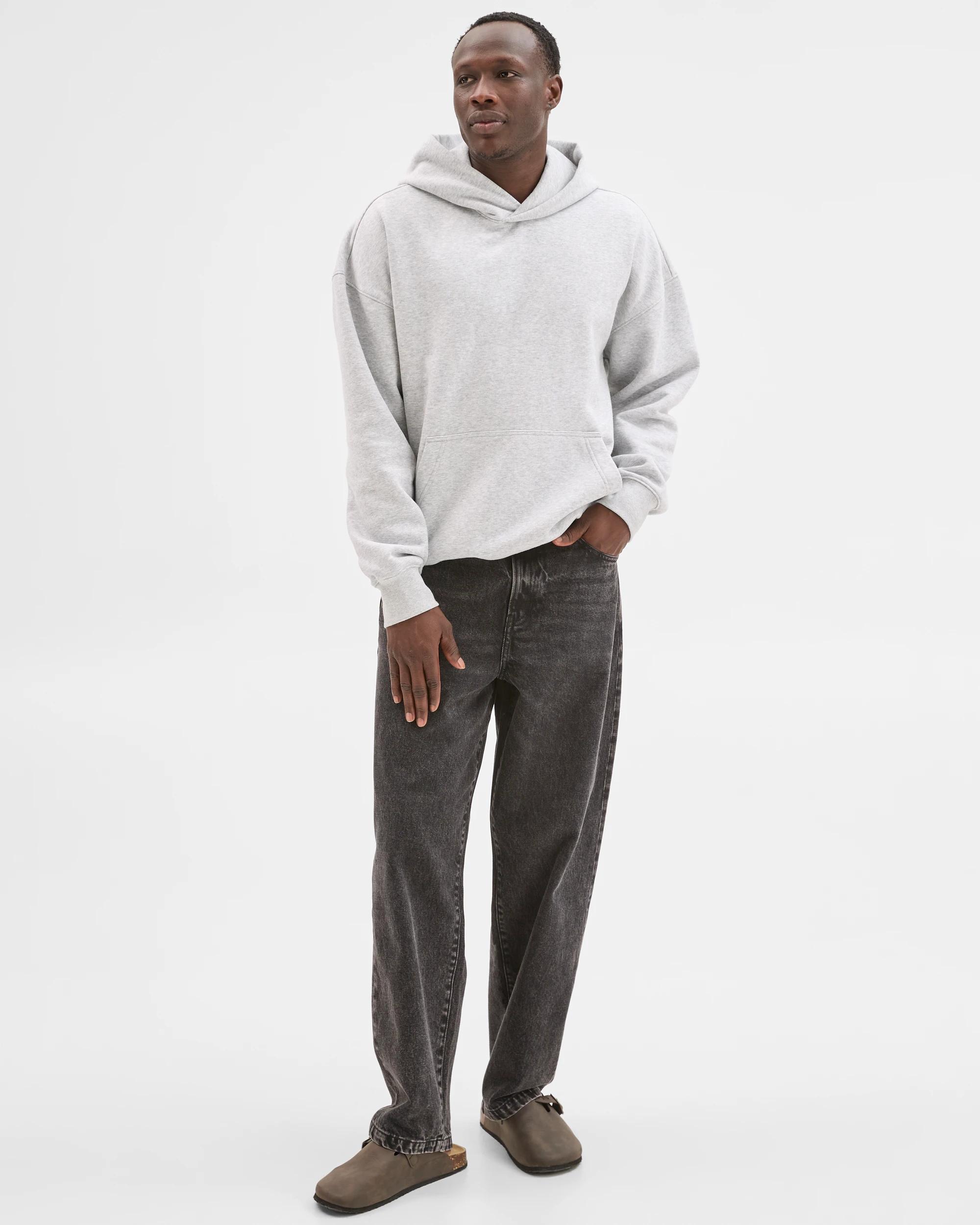 2 Commons Australian Cotton Blend Heavyweight Oversized Hoodie GREY MARLE, 2 of 6