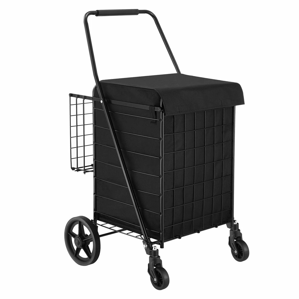 2 AUSWAY Folding Shopping Cart Trolley Portable Grocery Bag Storage Basket, 2 of 3
